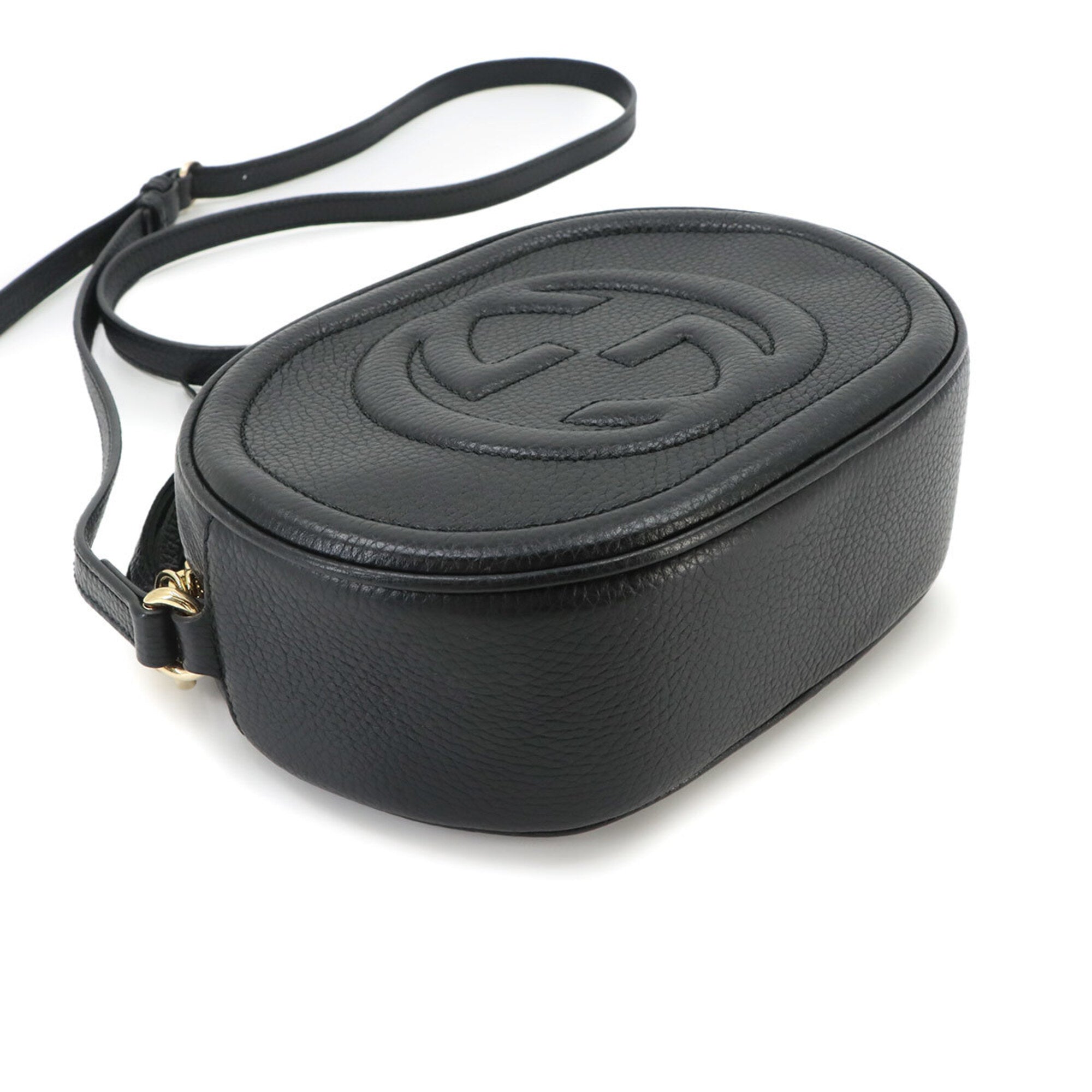 Gucci Black Leather Handbag Shoulder Bag (Pre-Owned)