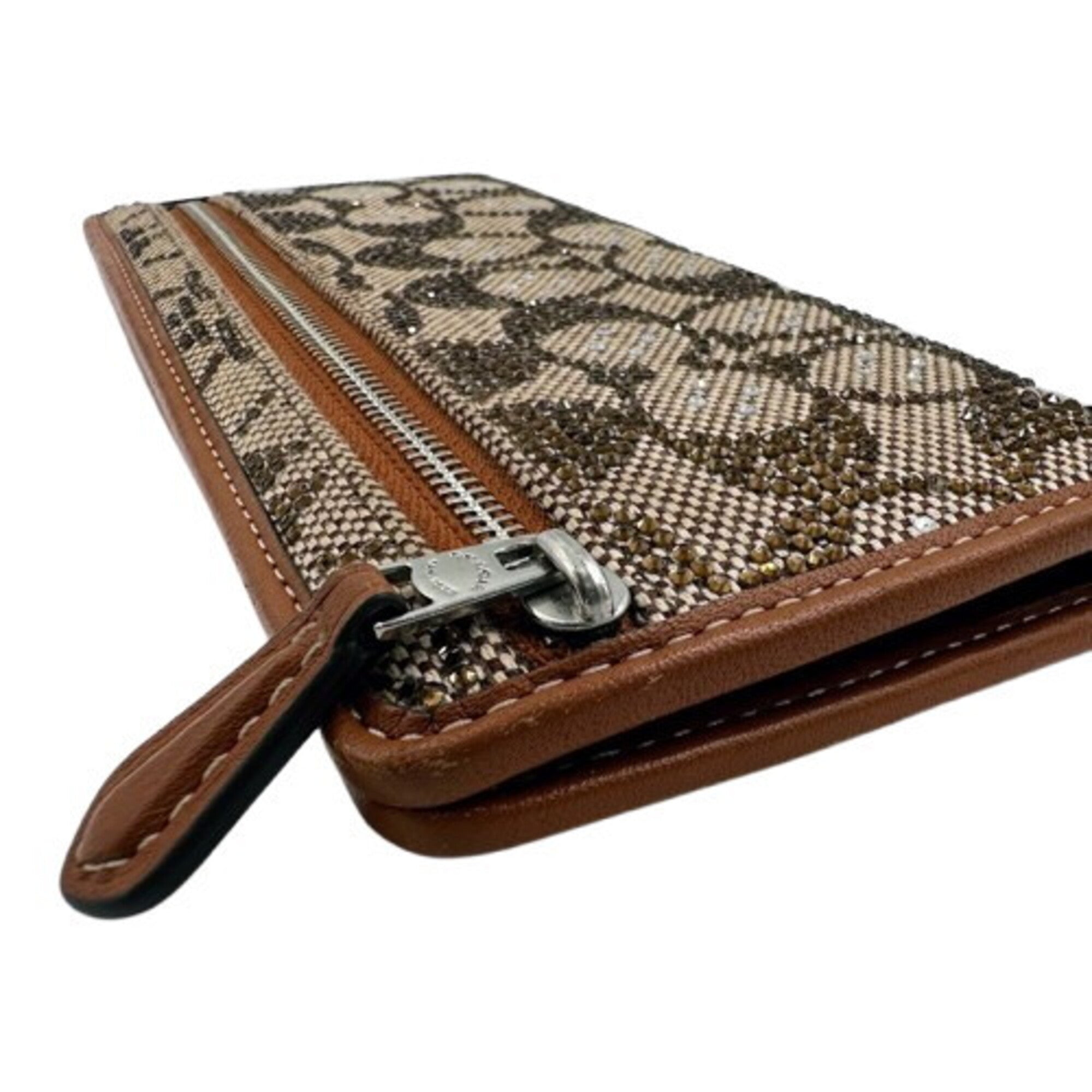 Coach Brown Jacquard Long Wallet (Bi-Fold) (Pre-Owned)
