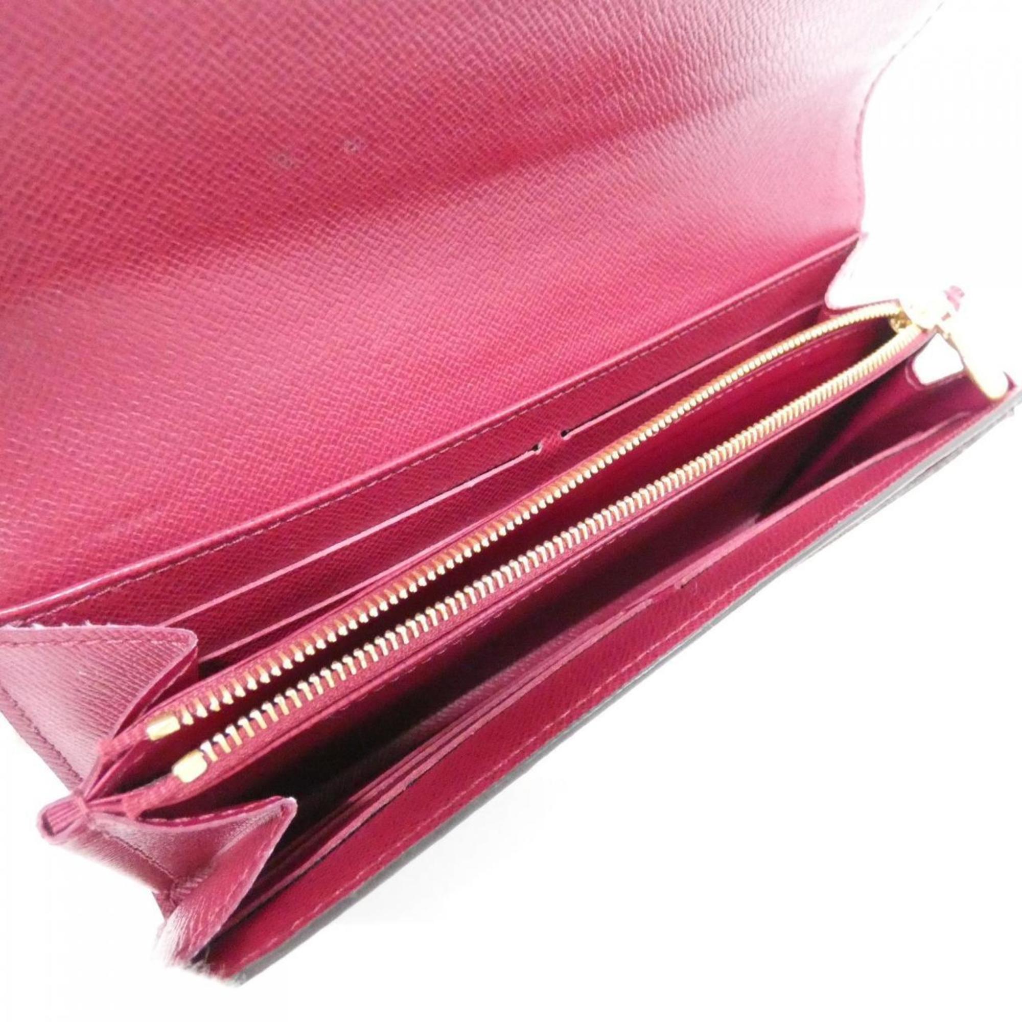 Louis Vuitton Monogram Fuchsia Marron Coated Canvas Long Wallet (Bi-Fold) (Pre-Owned)