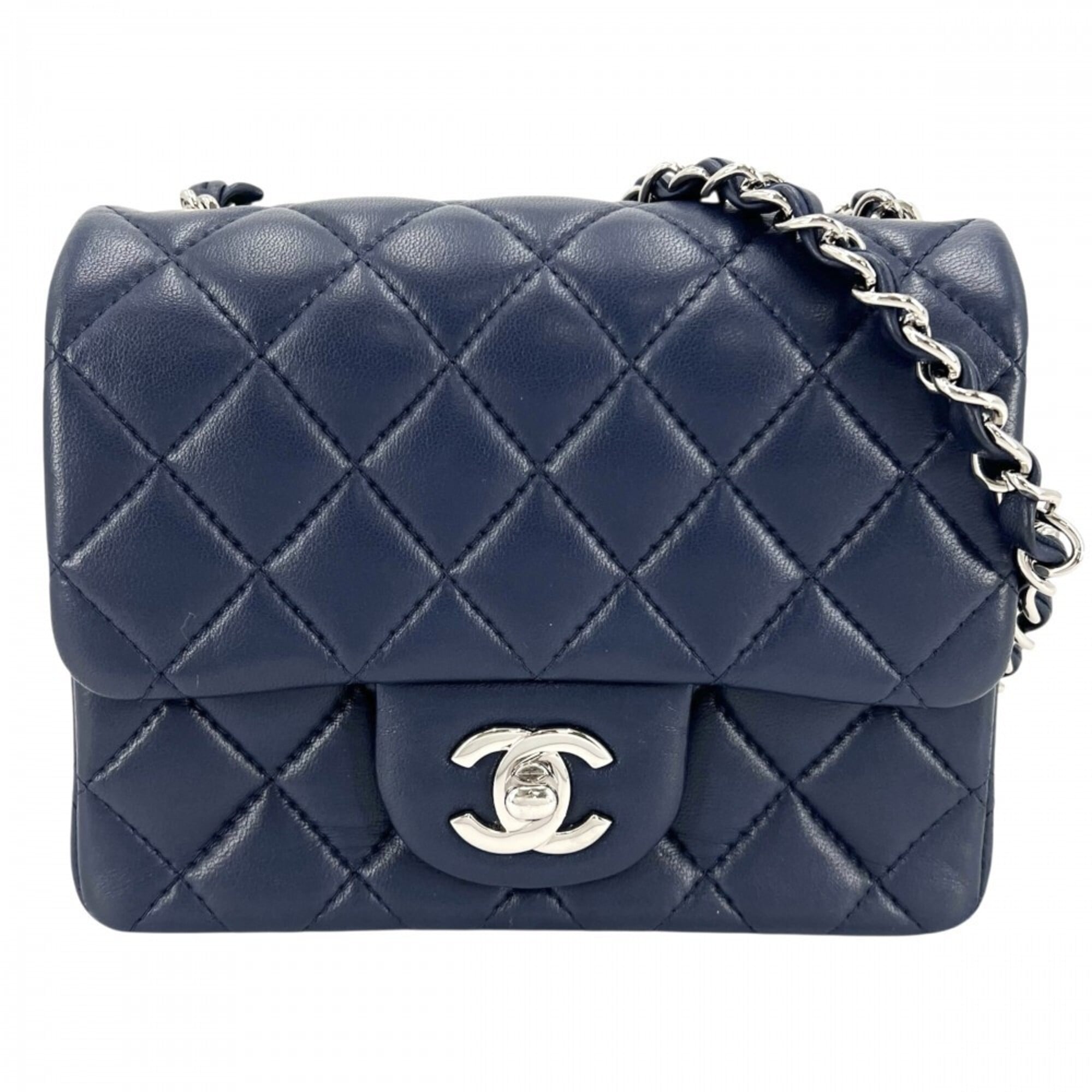 Chanel Blue Leather Shoulder Bag (Pre-Owned)