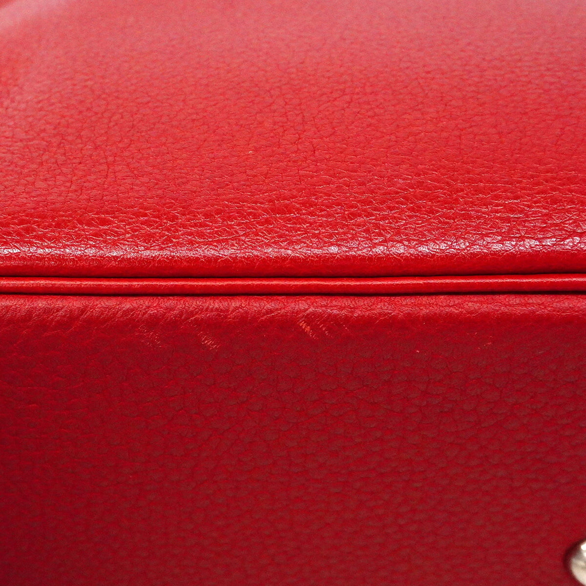 Hermes Rouge Casaque Taurillon Clemence Leather Handbag (Pre-Owned)