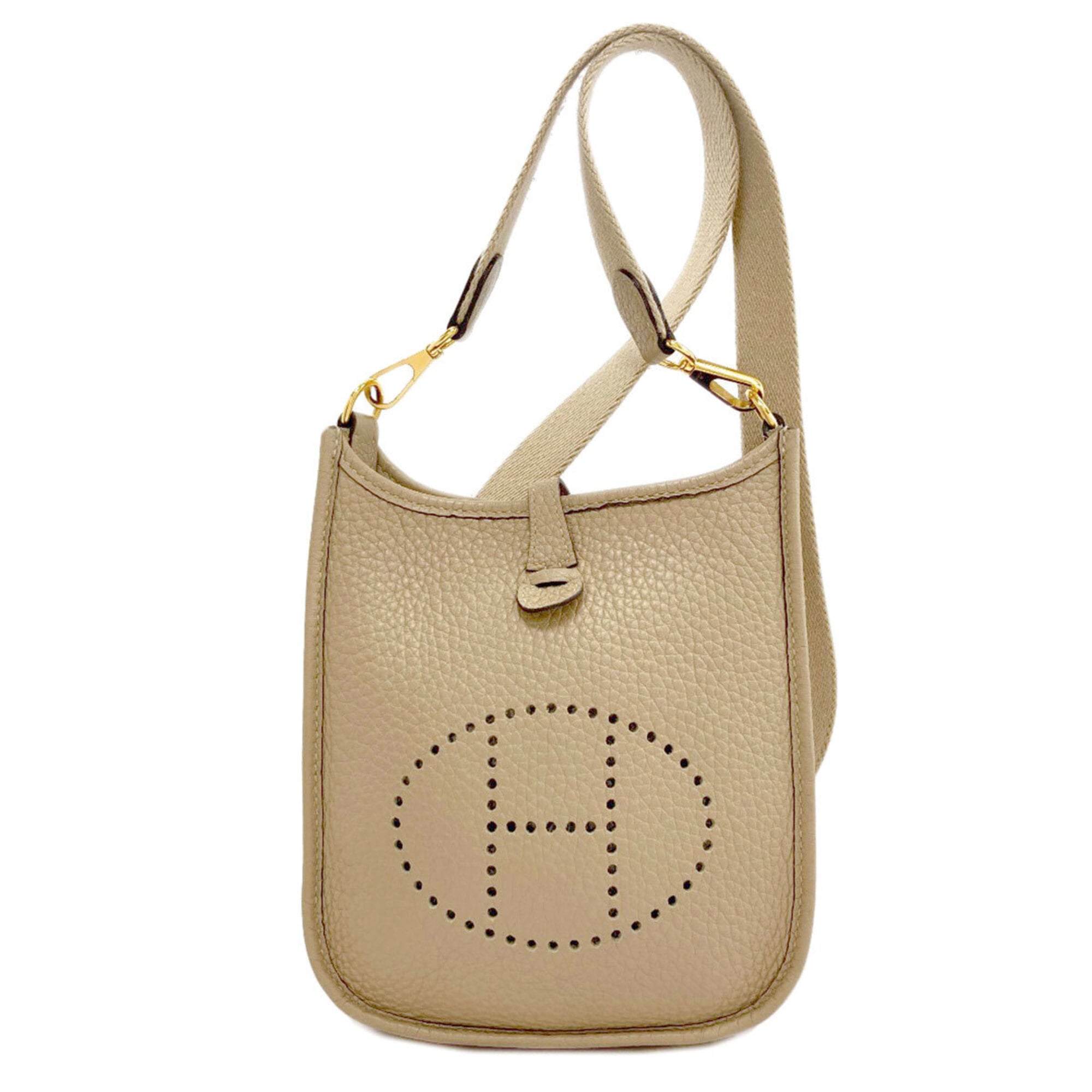 Hermes Beige Taurillon Clemence Leather Shoulder Bag (Pre-Owned)