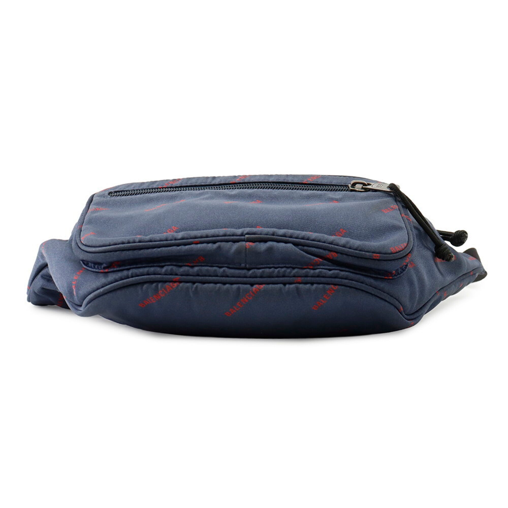 Balenciaga Navy Red Color Nylon Sling Bag (Pre-Owned)