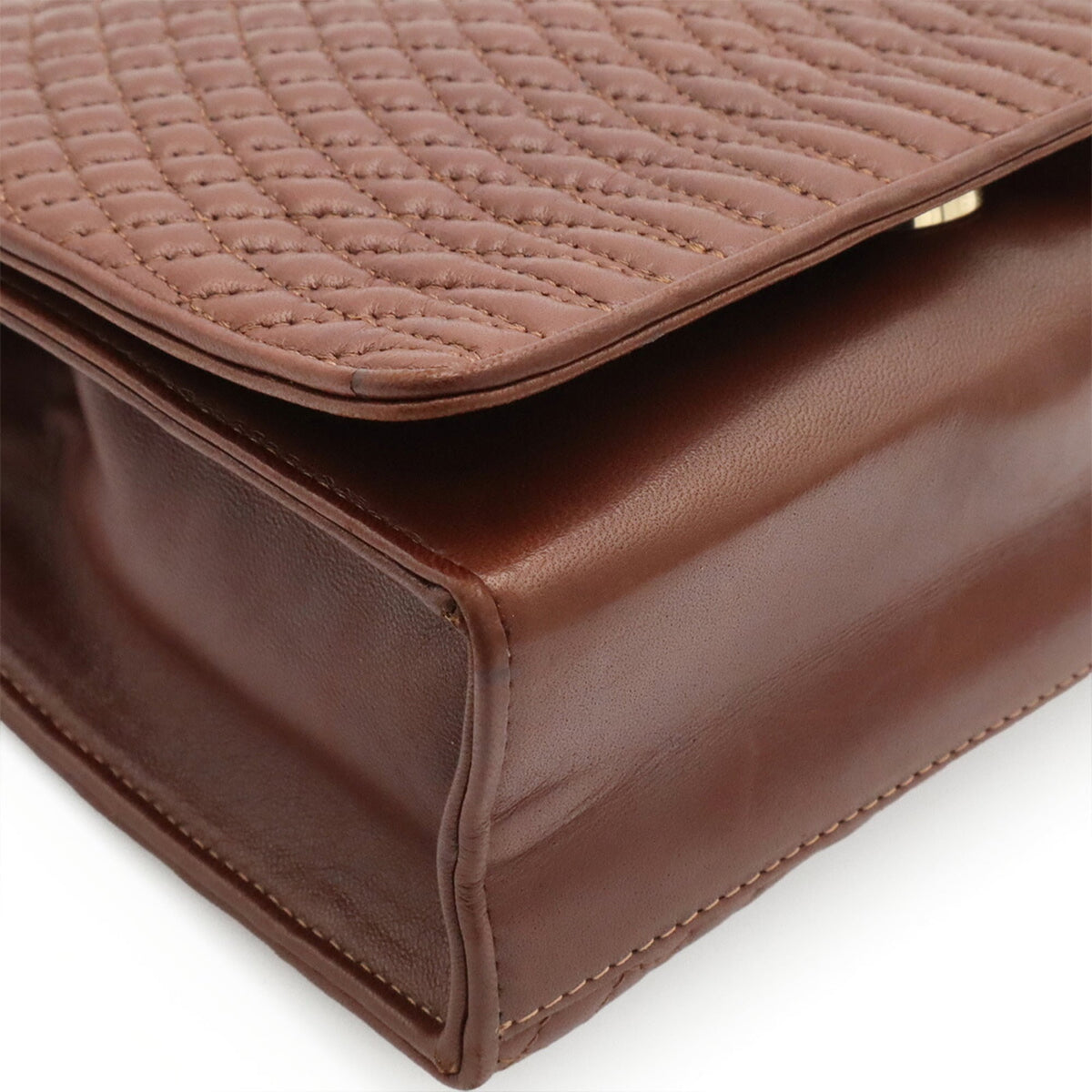 Bally Brown Leather Handbag Pochette Shoulder Bag (Pre-Owned)