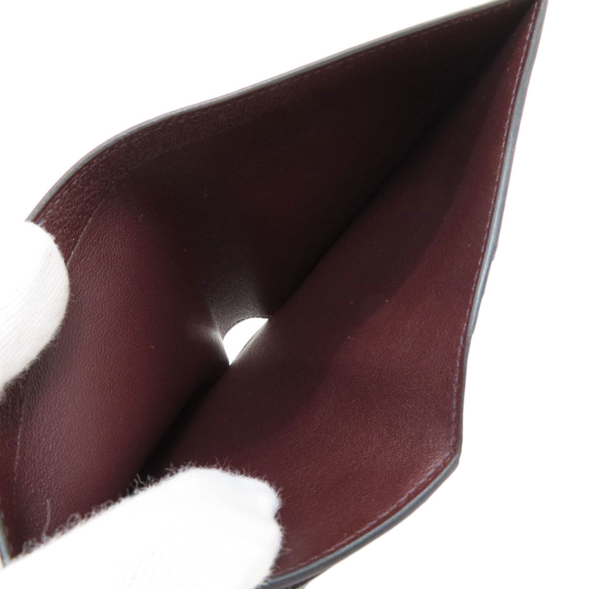 Hermes Bordeaux Chevre Leather Wallet (Bi-Fold) (Pre-Owned)