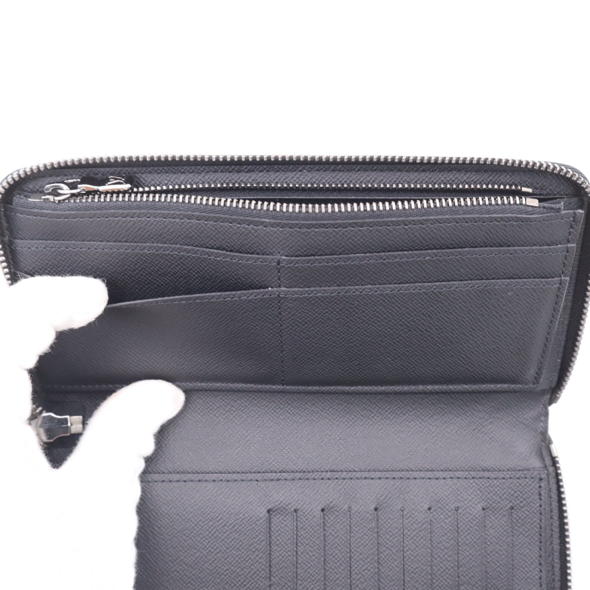 Louis Vuitton Monogram Eclipse Black Gray Monogram Eclipse Coated Canvas Leather Long Wallet (Bi-Fold) (Pre-Owned)