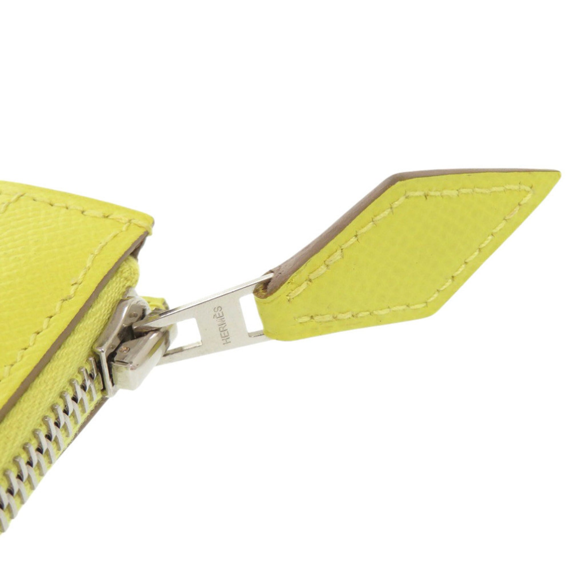 Hermes Lime Yellow Epsom Leather Clutch Bag (Pre-Owned)