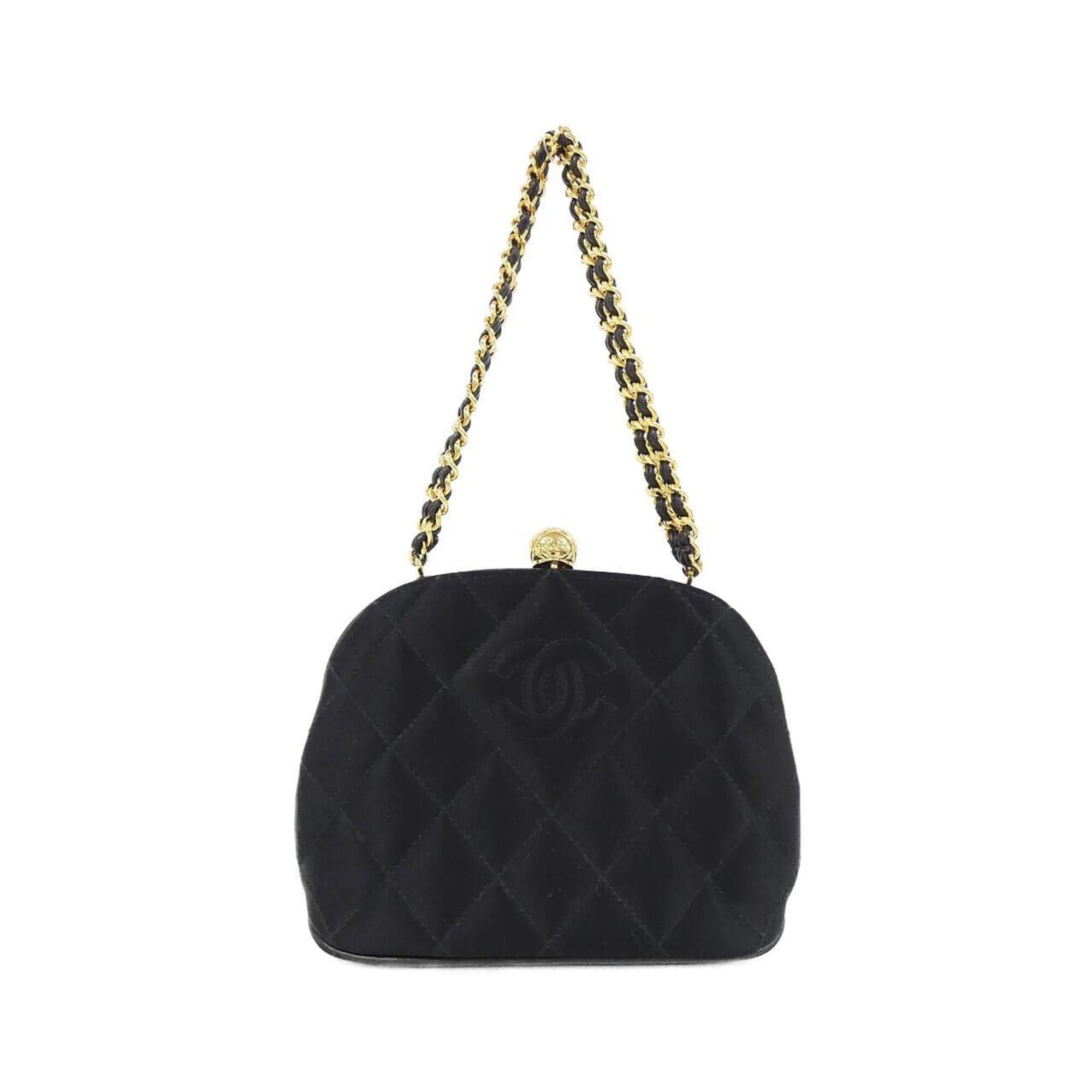 Chanel Black Satin Handbag (Pre-Owned)