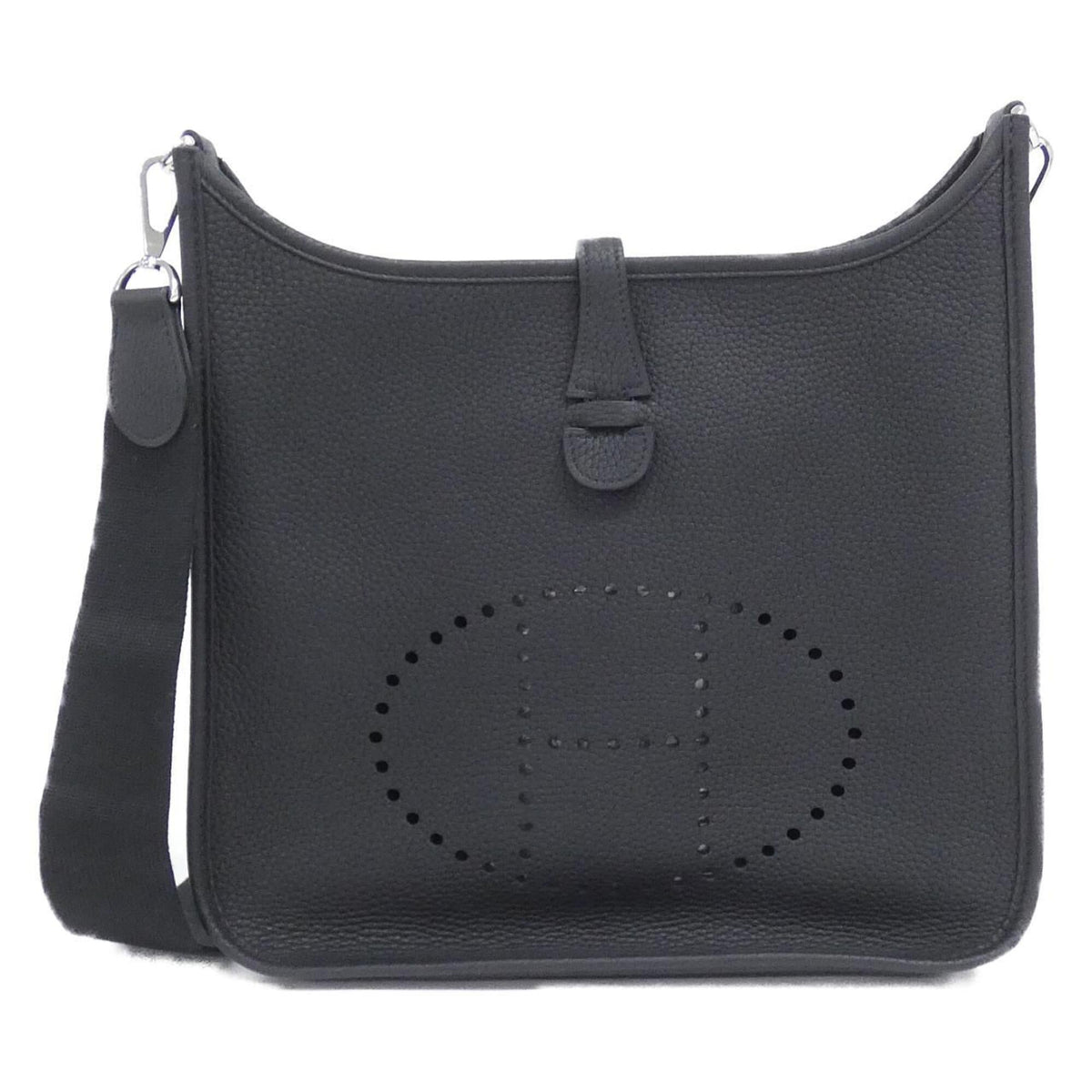 Hermes Black Taurillon Clemence Leather Shoulder Bag (Pre-Owned)
