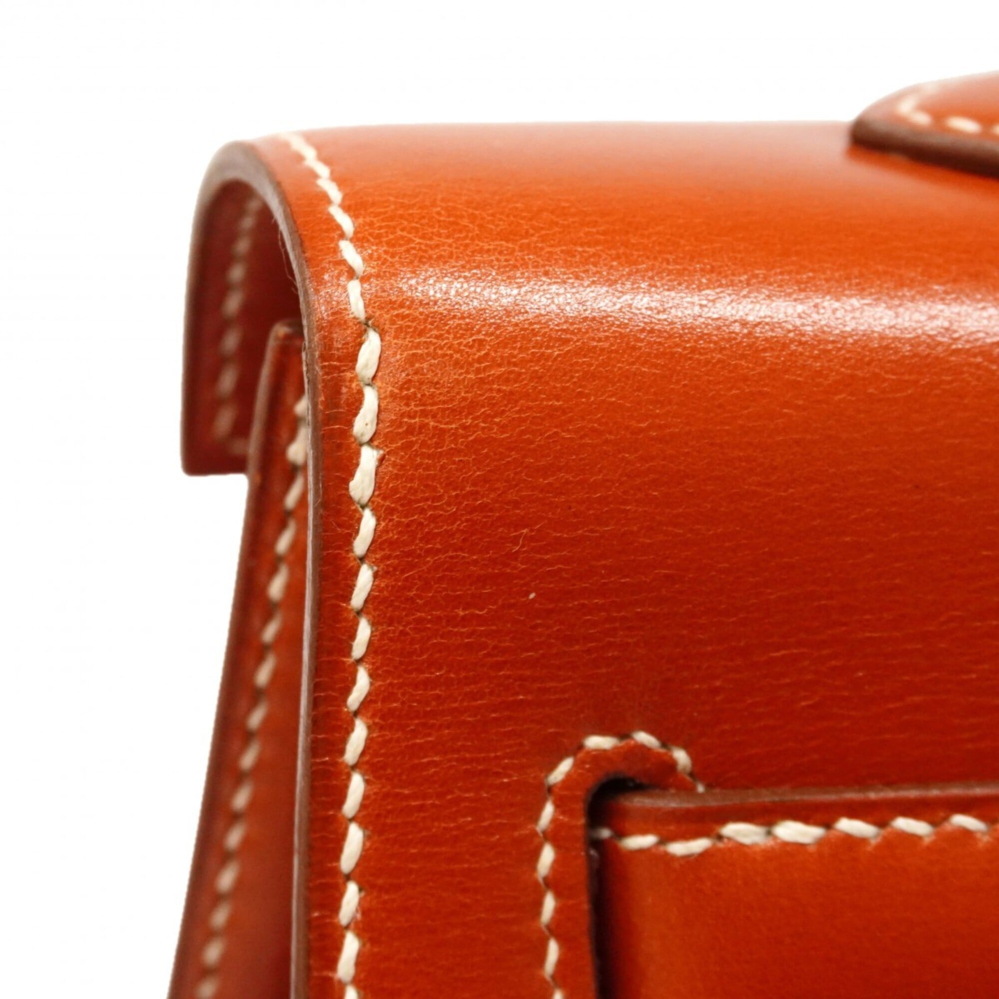 Hermes Brique Box Calf Leather Handbag (Pre-Owned)