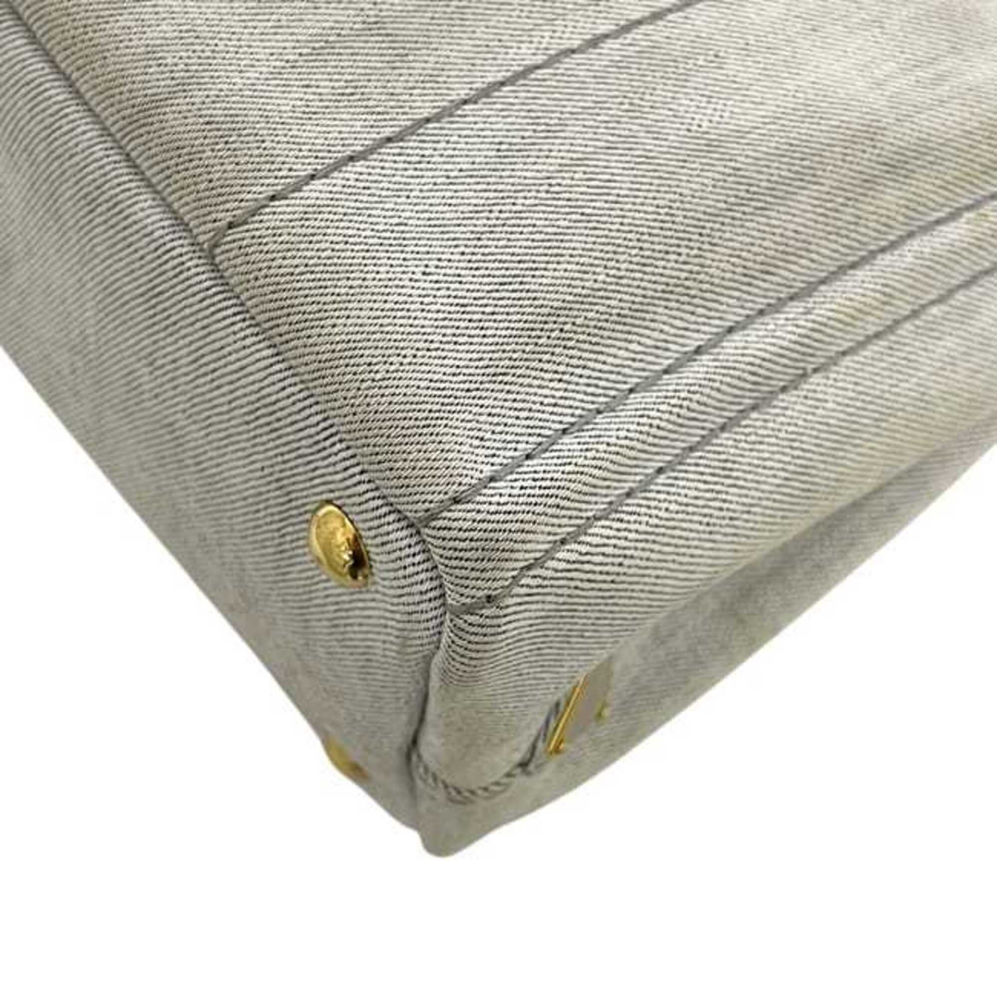 Prada Canapa Gray Canapa Handbag Tote Bag (Pre-Owned)