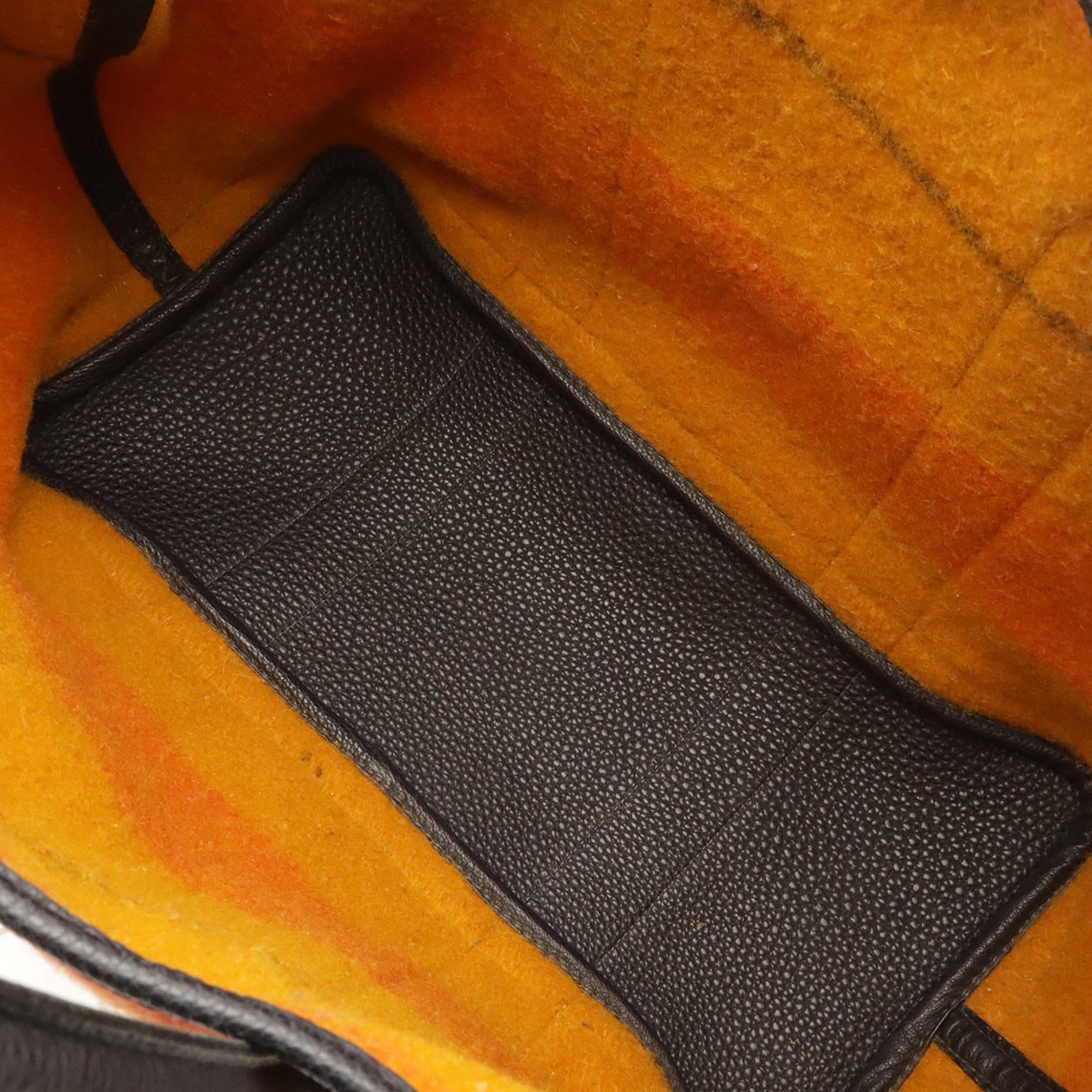 Hermes Garden Navy Orange Yellow Wool Leather Handbag Tote Bag (Pre-Owned)