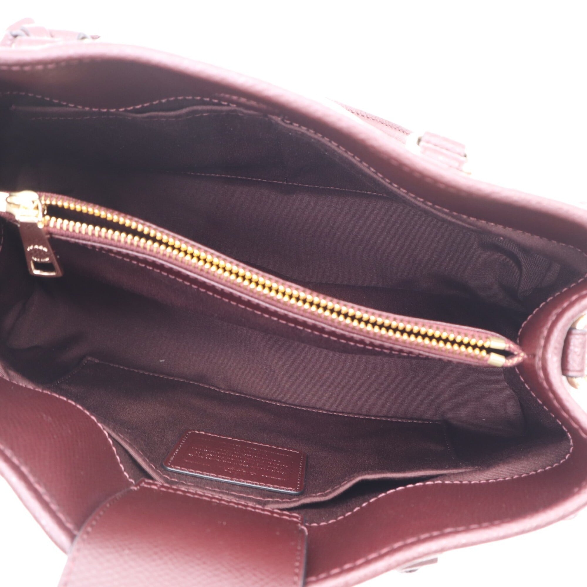 Coach Bordeaux Leather Handbag Shoulder Bag (Pre-Owned)