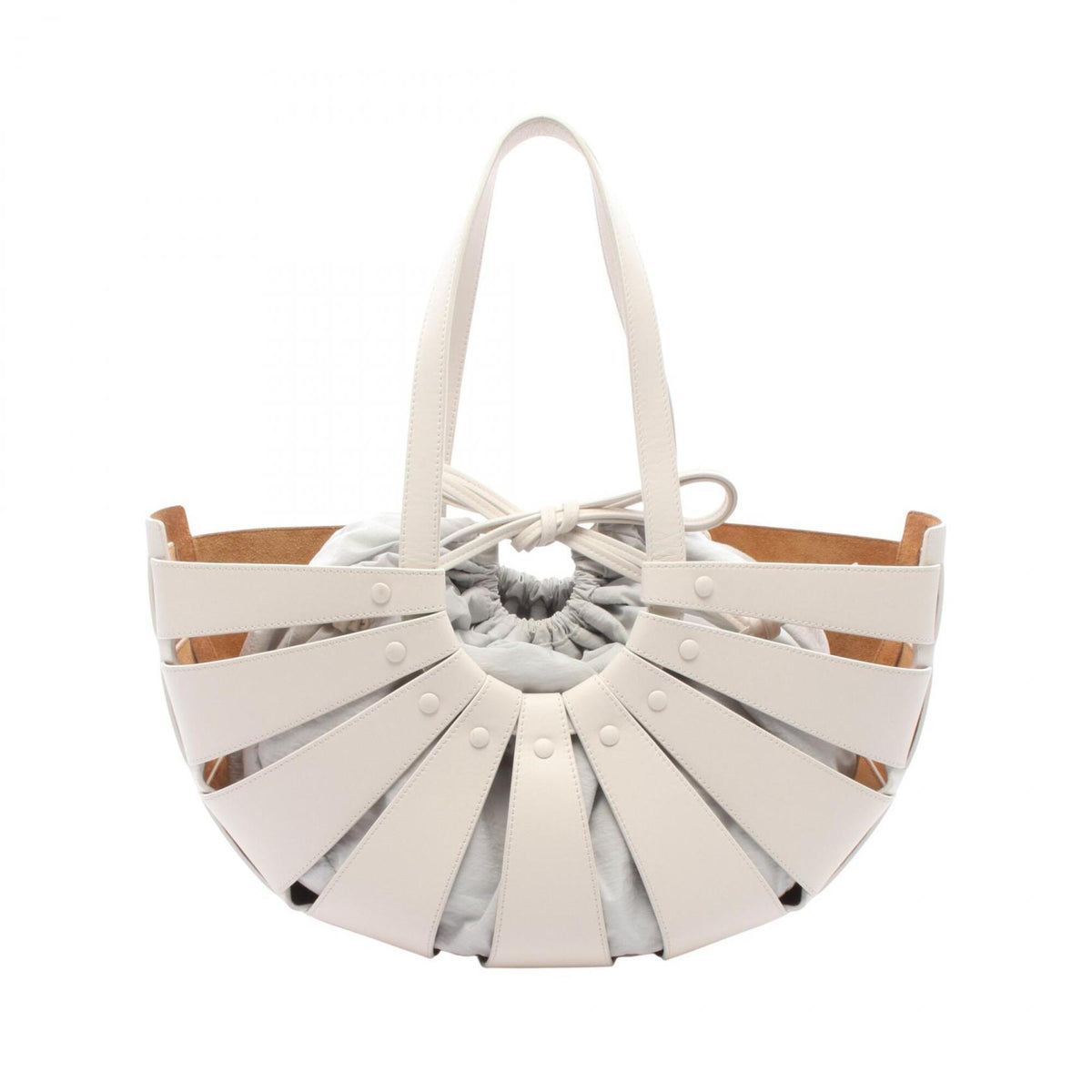 Bottega Veneta White Leather Handbag Shoulder Bag (Pre-Owned)