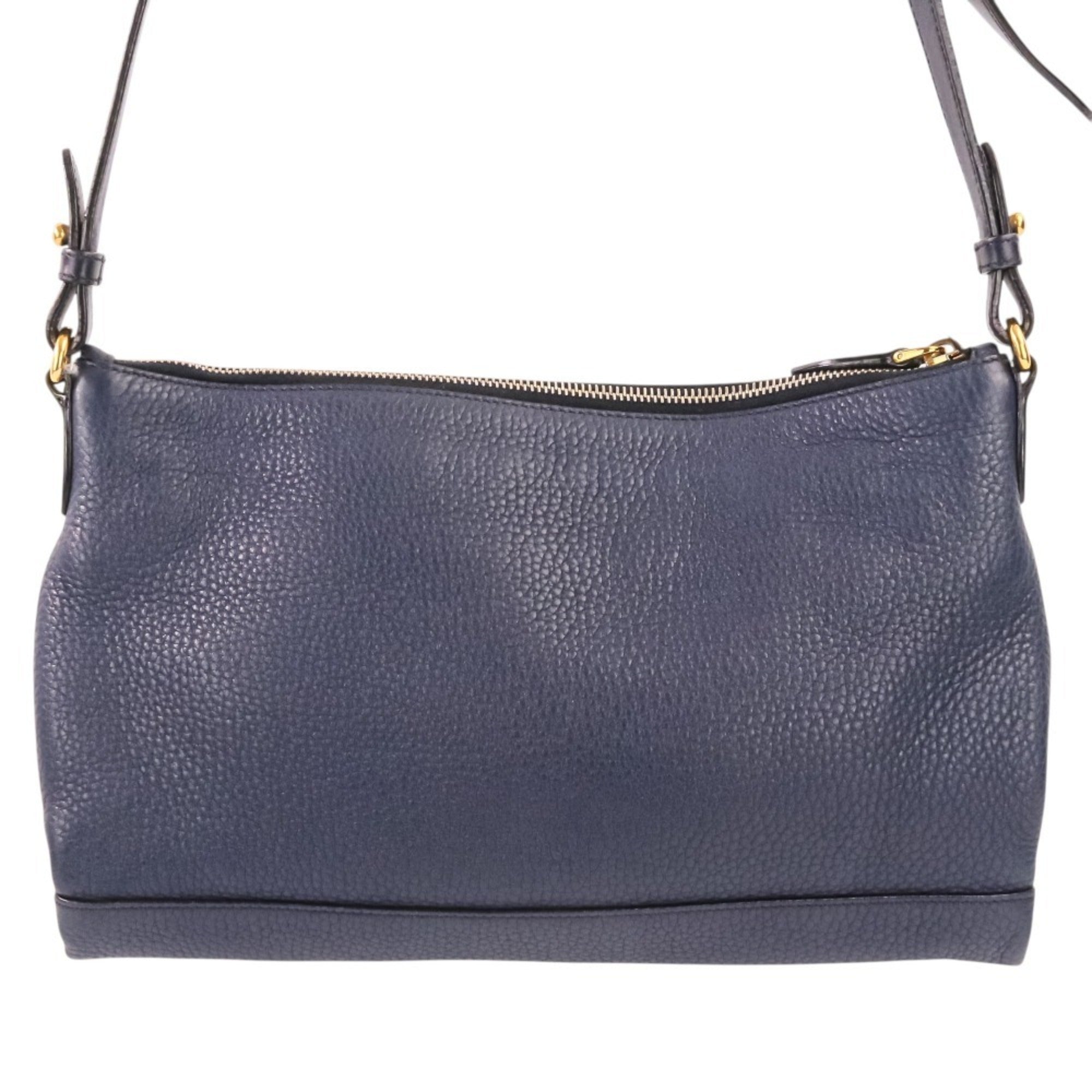 Prada Navy Leather Shoulder Bag (Pre-Owned)
