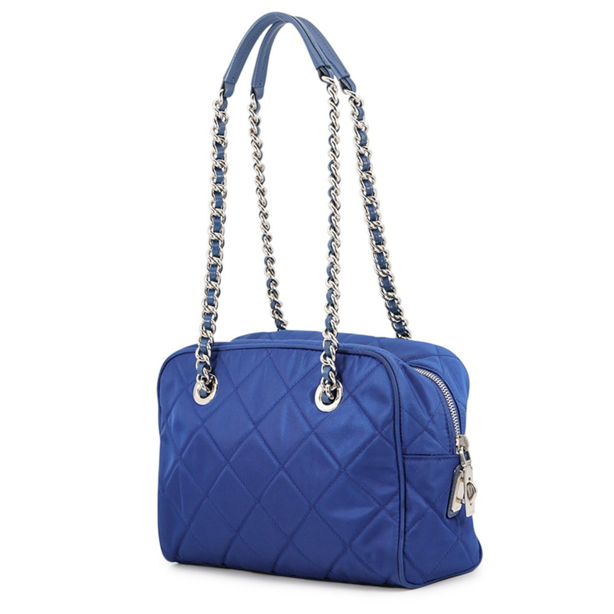 Prada Blue Nylon Handbag Shoulder Bag (Pre-Owned)