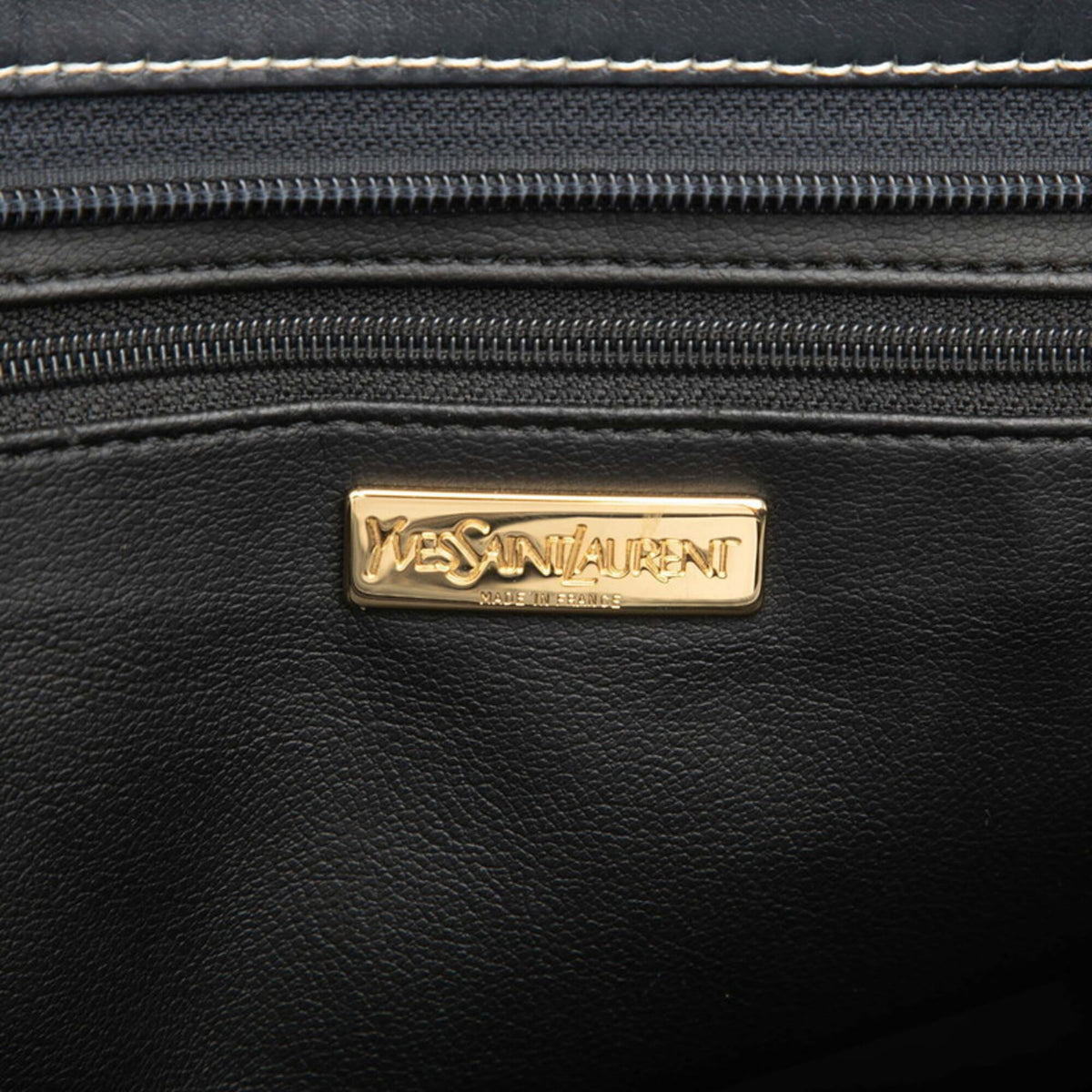 Saint Laurent Navy Leather Shoulder Bag Tote Bag (Pre-Owned)
