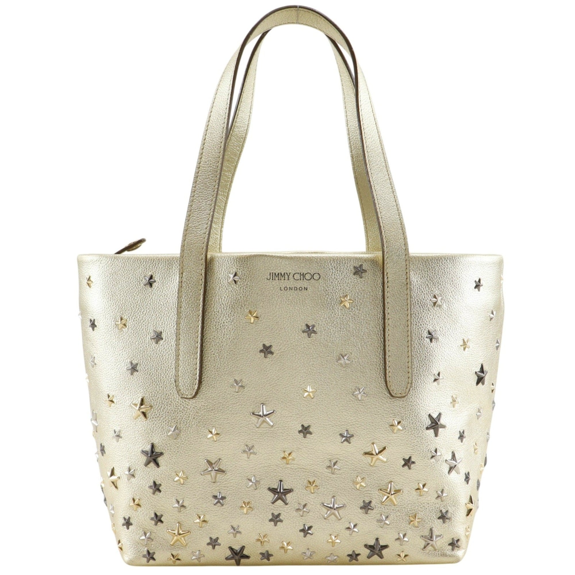 Jimmy Choo Silver Leather Tote Bag (Pre-Owned)