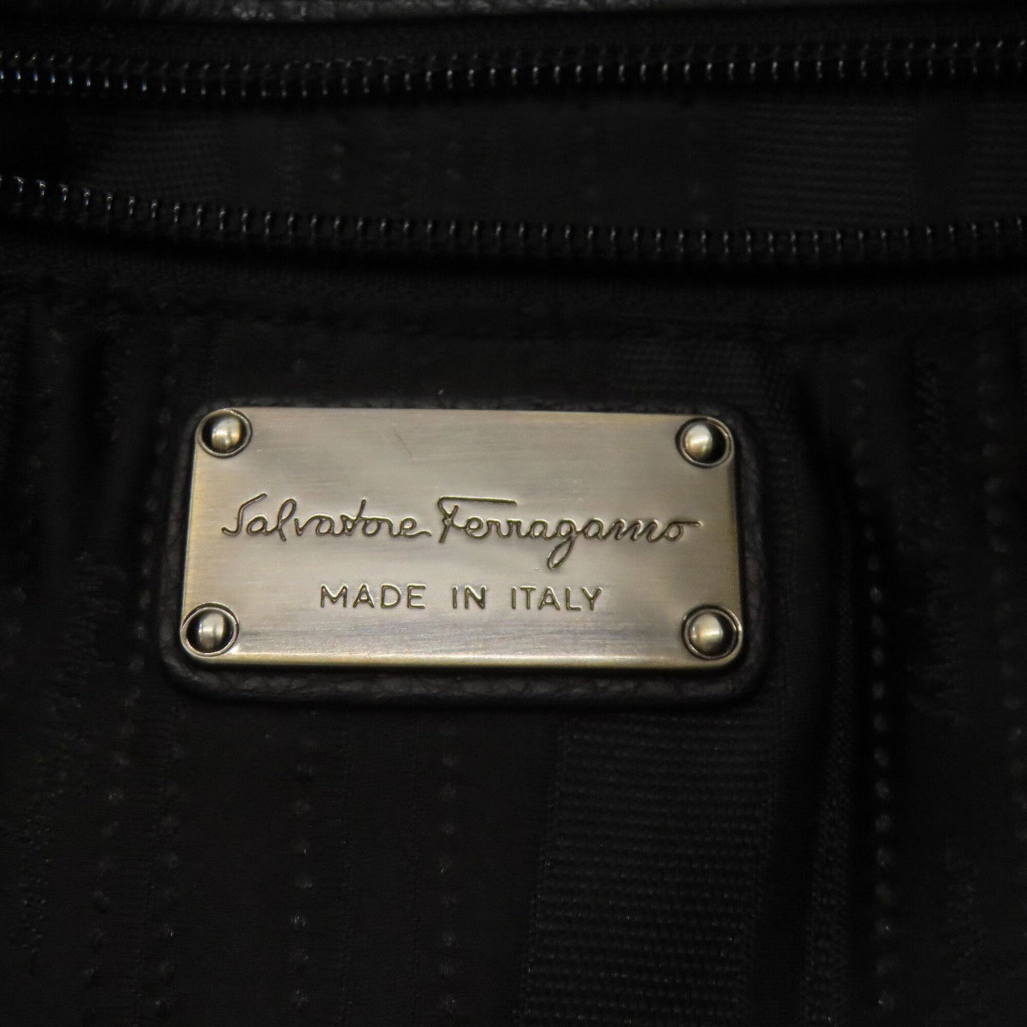 Salvatore Ferragamo Black Leather Tote Bag (Pre-Owned)