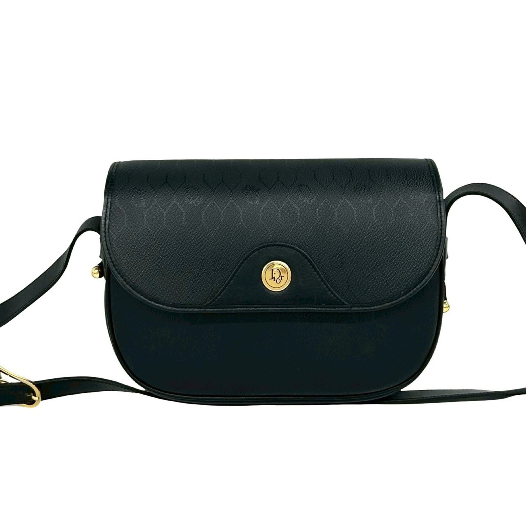 Christian Dior Black Leather Pvc Pochette Shoulder Bag (Pre-Owned)