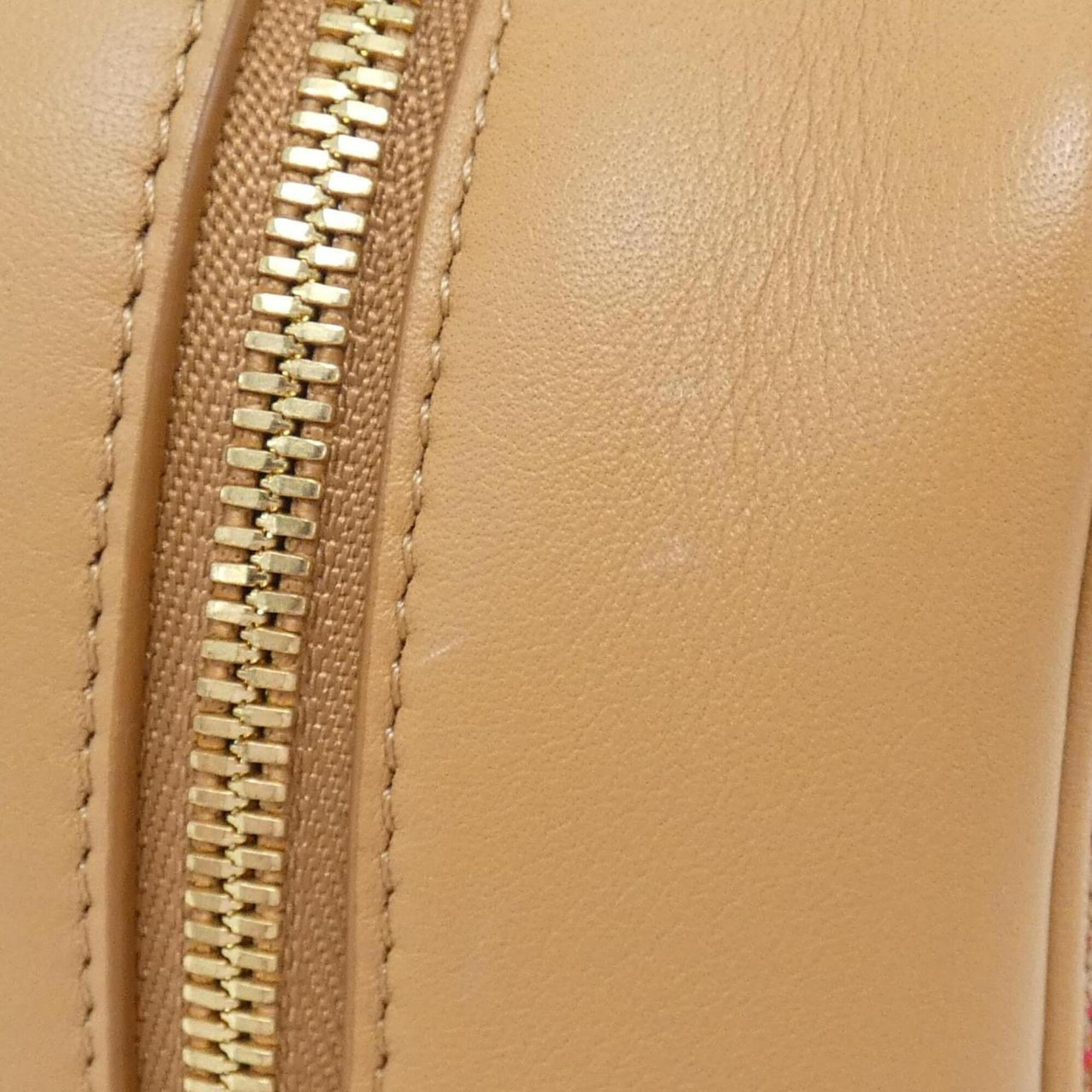 Loewe Red Color Canvas Leather Handbag (Pre-Owned)