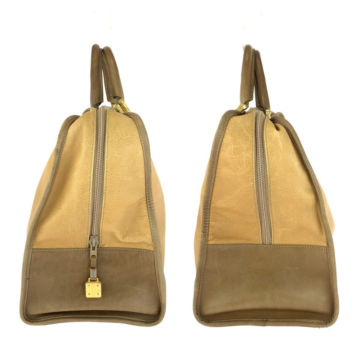 Loewe Beige Leather Boston Bag Handbag (Pre-Owned)