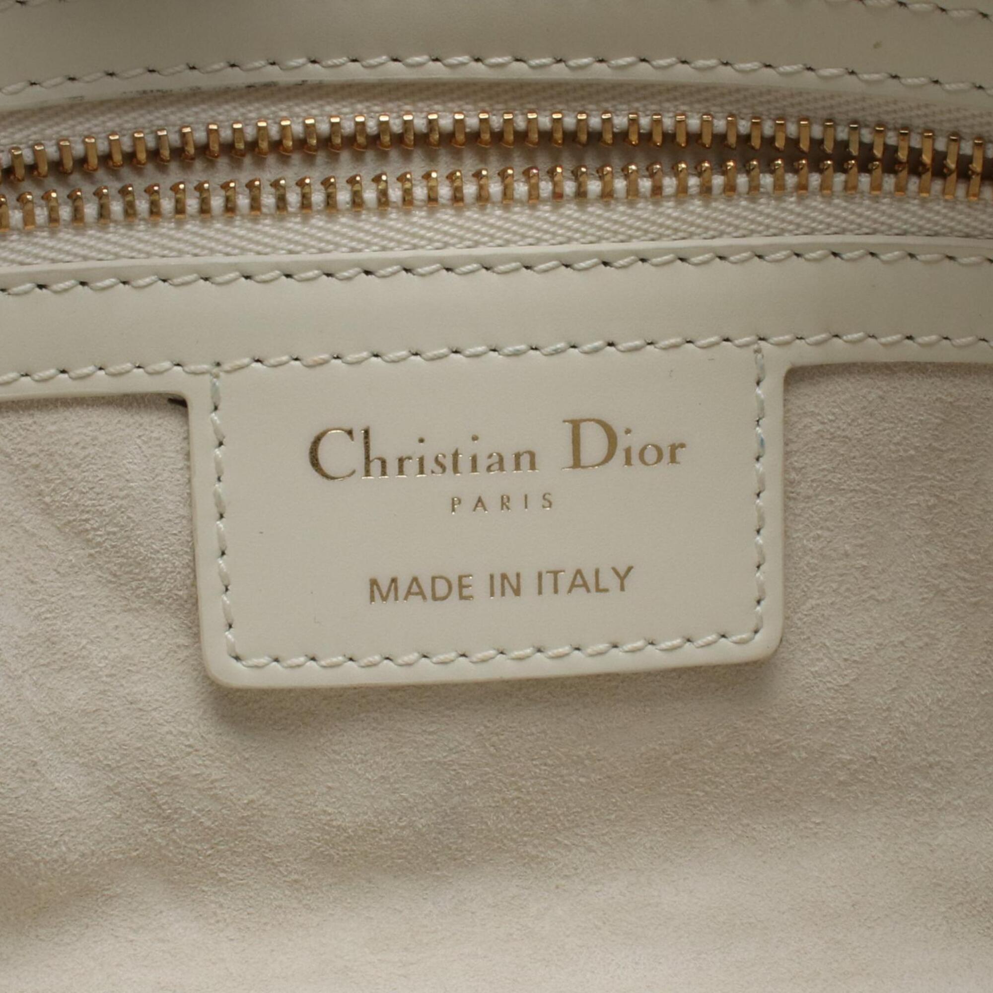 Christian Dior White Leather Handbag Shoulder Bag (Pre-Owned)