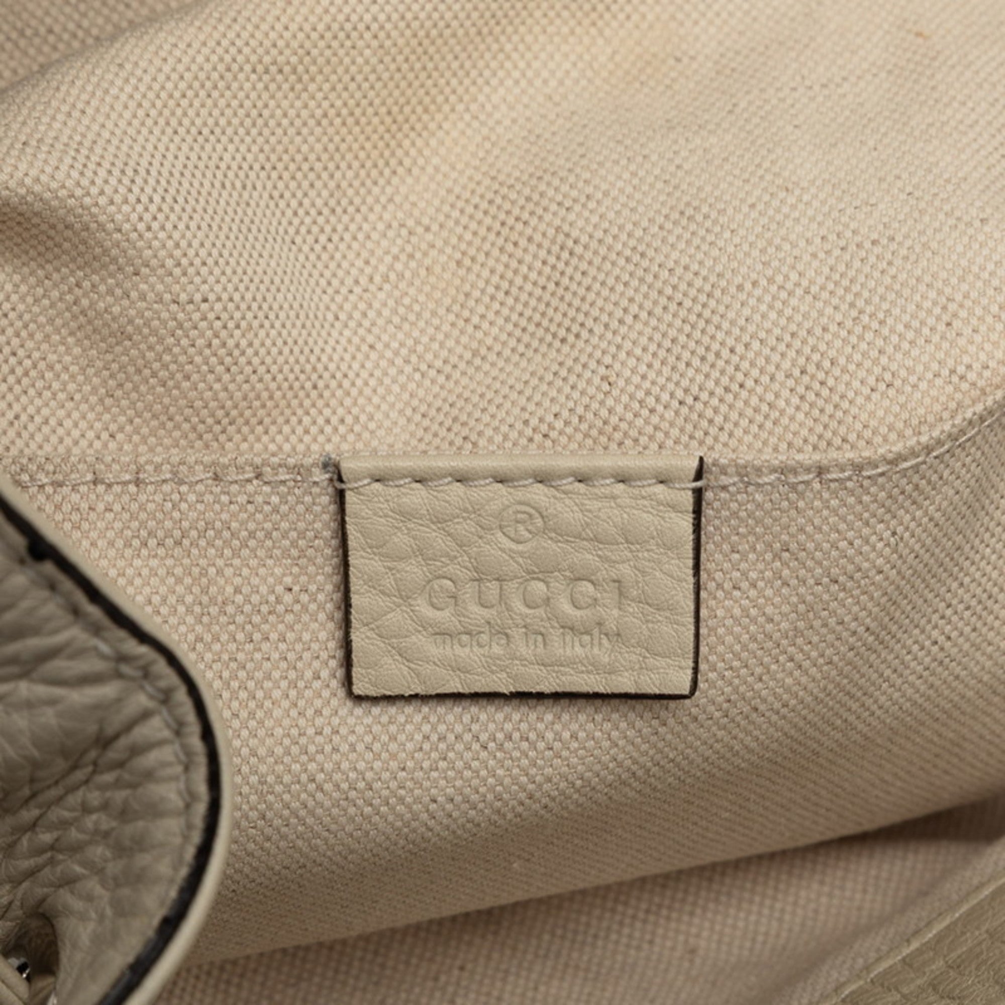Gucci Ivory White Leather Backpack (Pre-Owned)