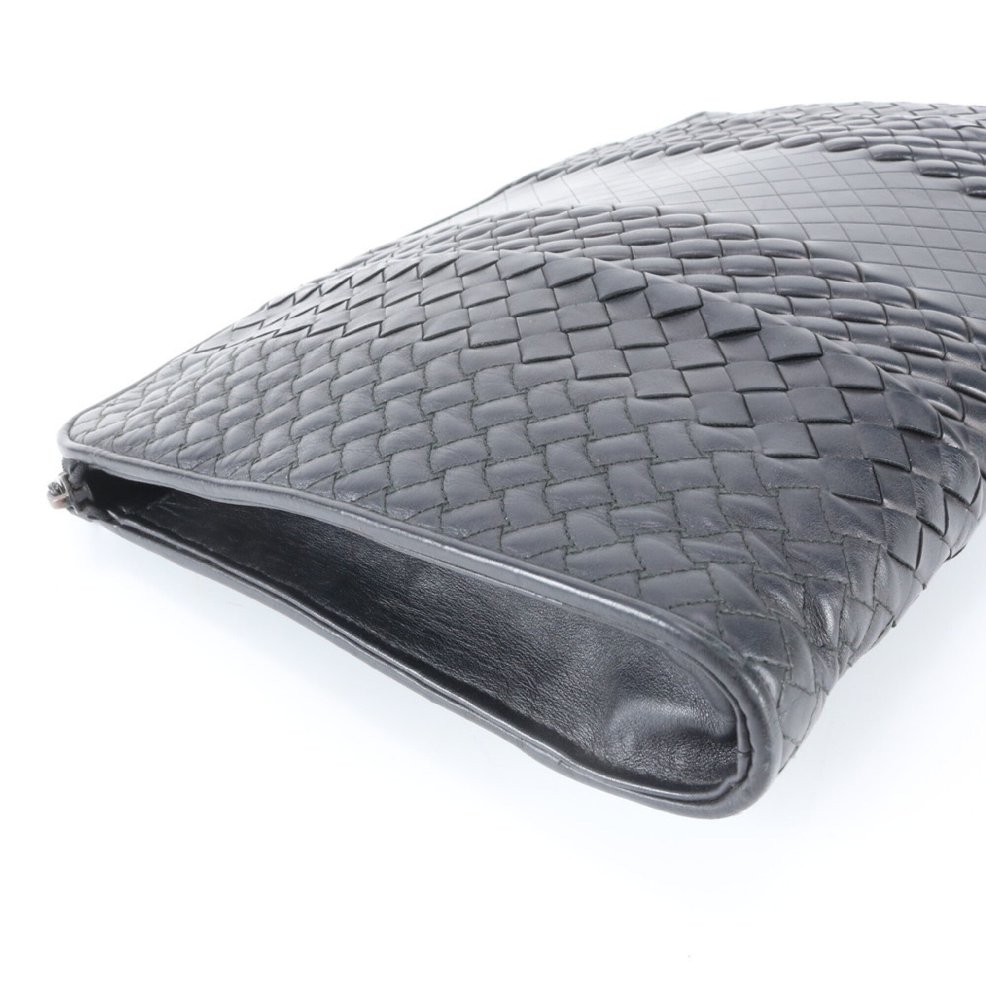 Bottega Veneta Black Leather Handbag Pouch (Pre-Owned)