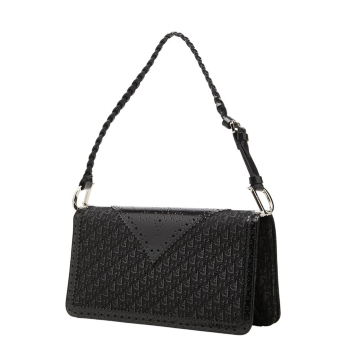 Christian Dior Trotter Black Canvas Leather Shoulder Bag (Pre-Owned)