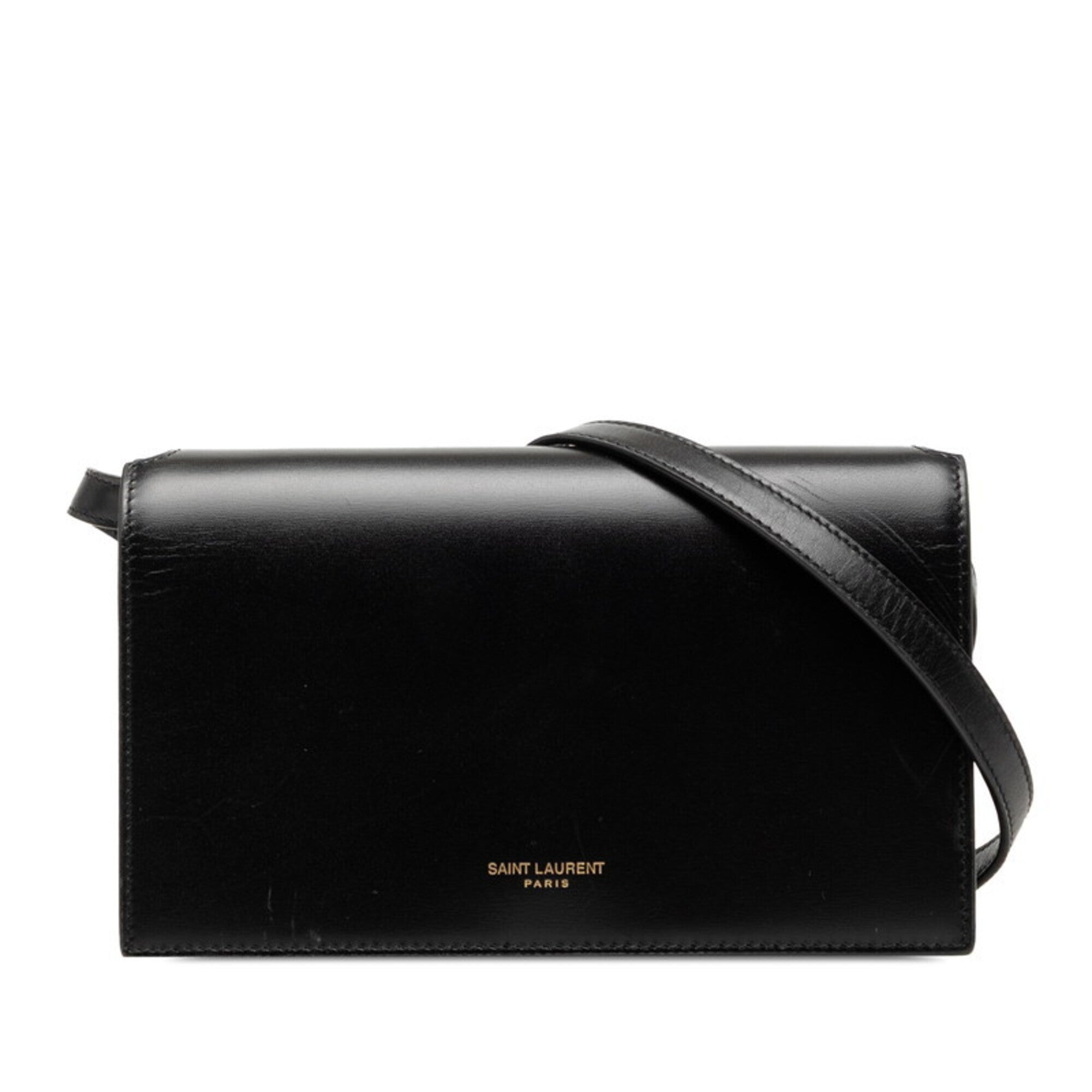 Saint Laurent Black Leather Shoulder Bag (Pre-Owned)