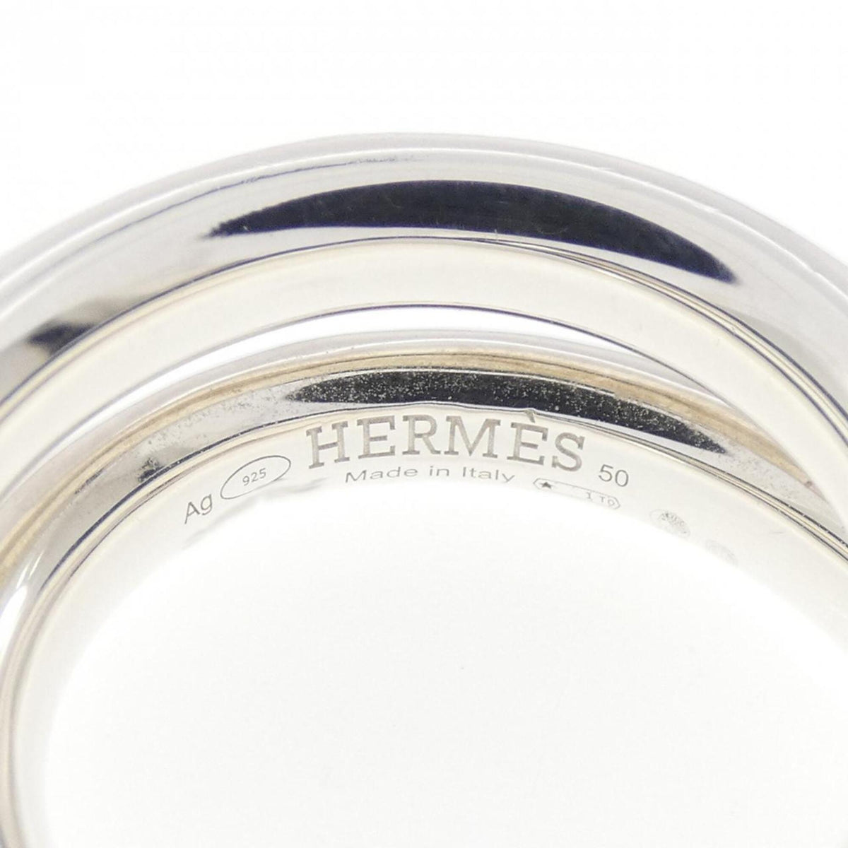 Hermes Silver 925 Band Ring (Pre-Owned)