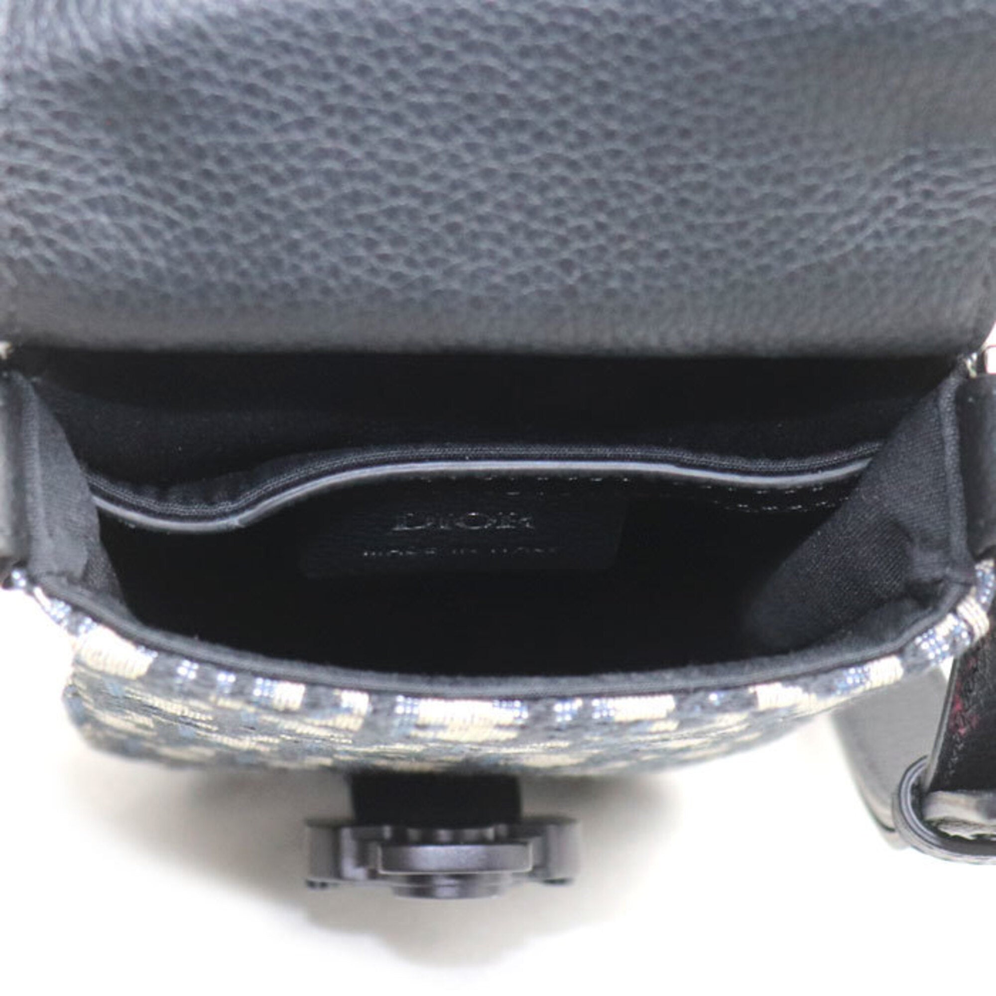 Christian Dior Black Leather Jacquard Shoulder Bag (Pre-Owned)