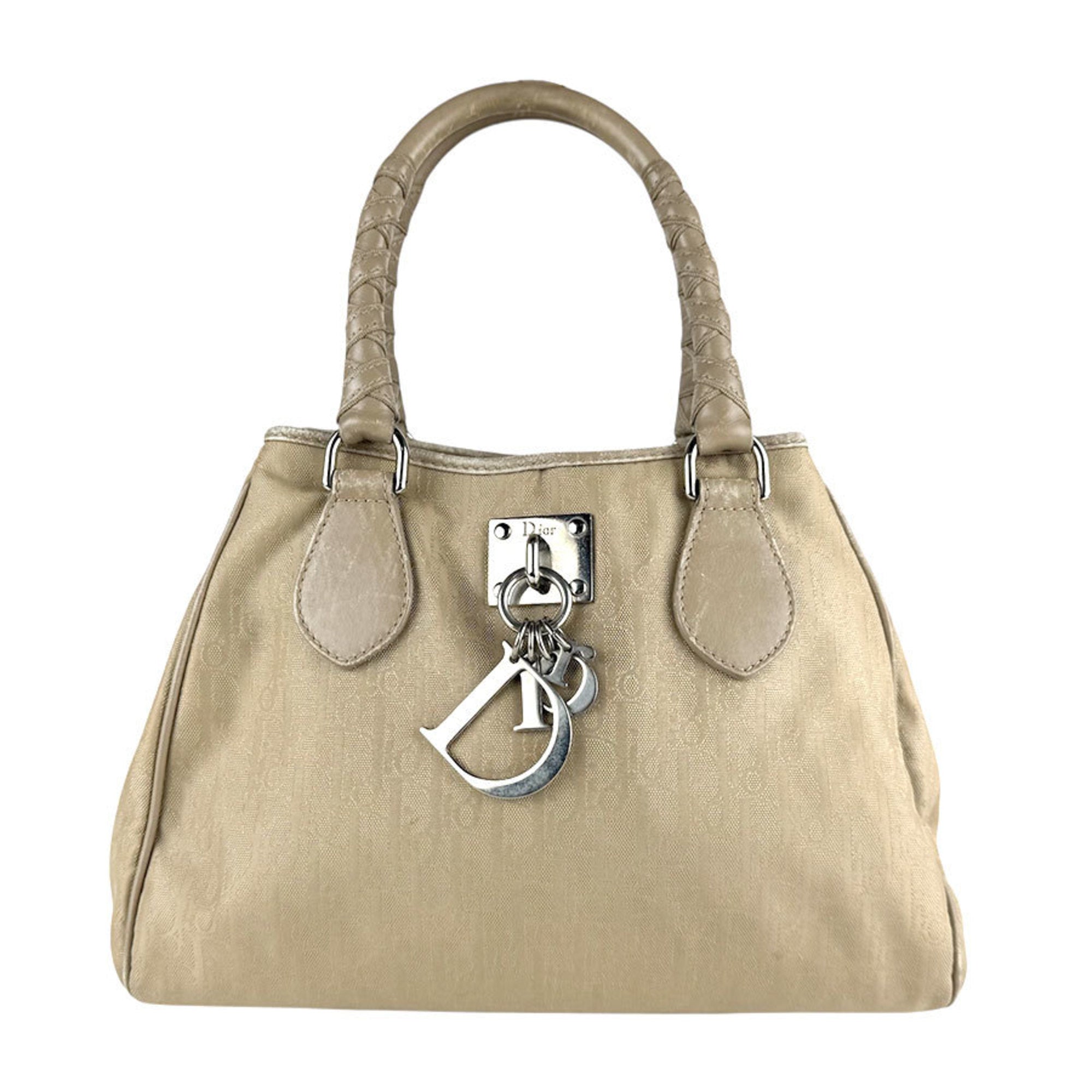 Christian Dior Beige Nylon Canvas Handbag (Pre-Owned)