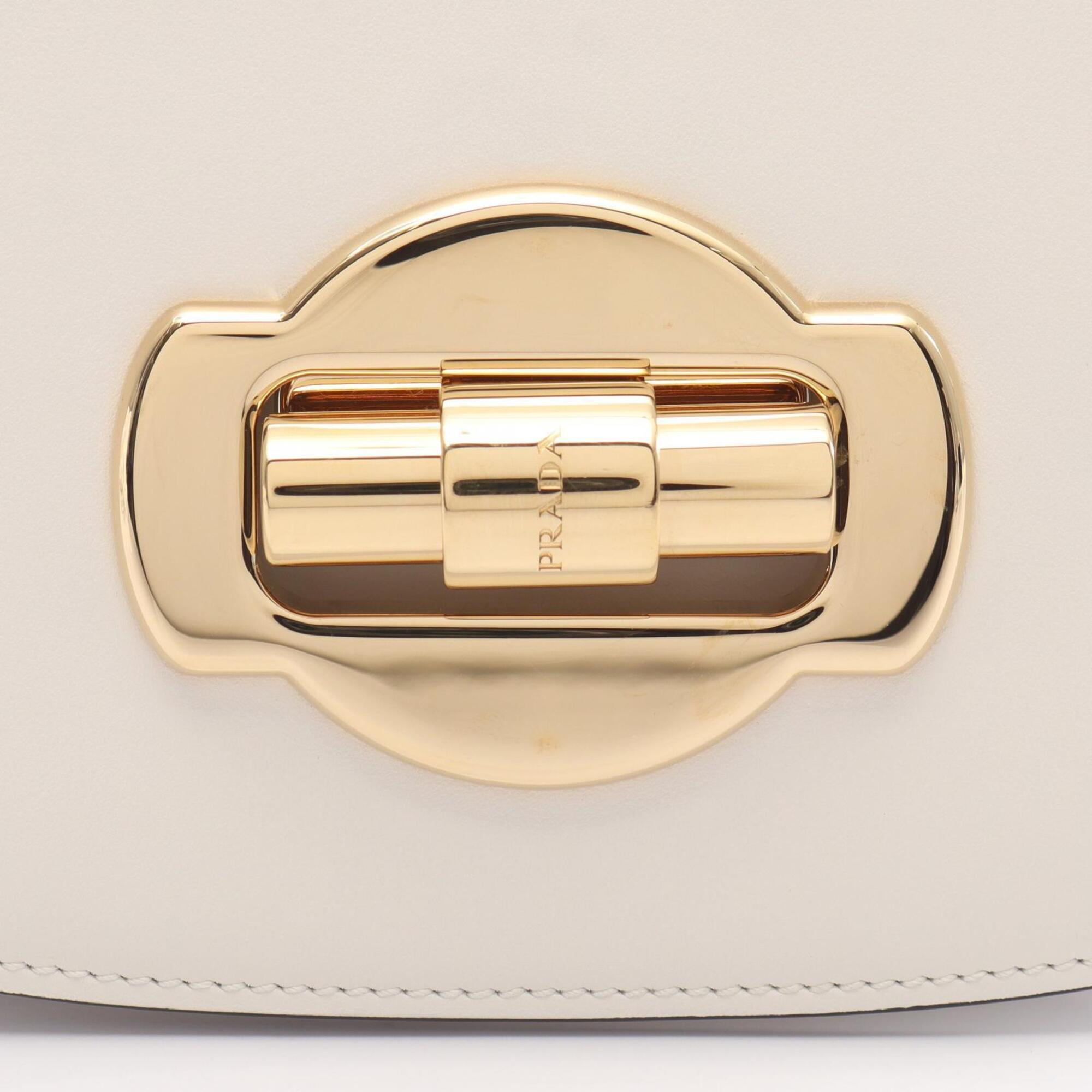 Prada White Leather Shoulder Bag (Pre-Owned)