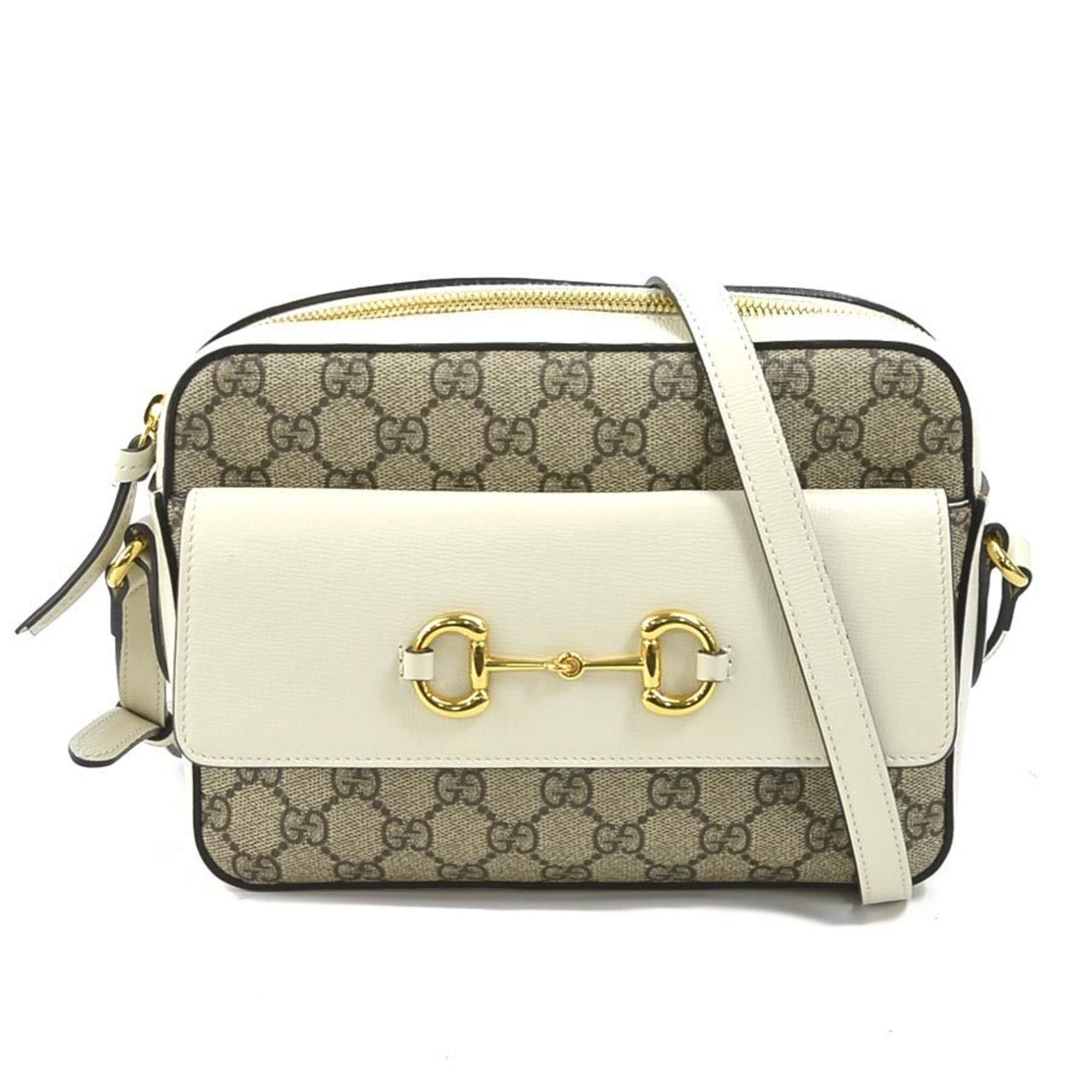 Gucci Beige White Gg Supreme Handbag (Pre-Owned)