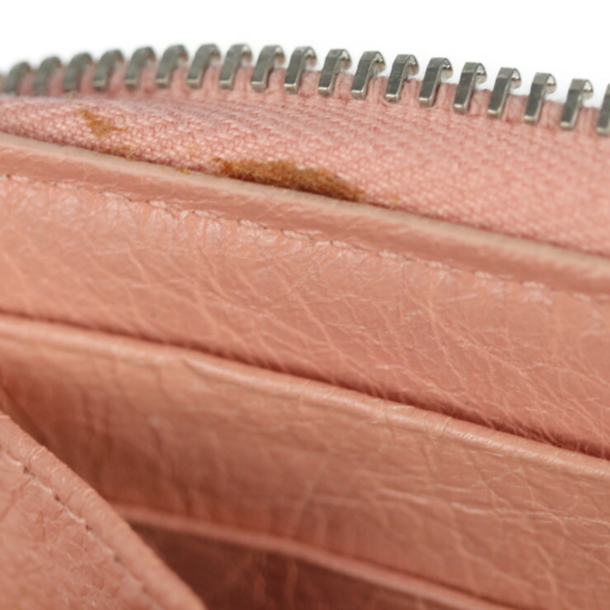 Balenciaga Pink Beige Leather Coin Purse/Coin Case (Pre-Owned)
