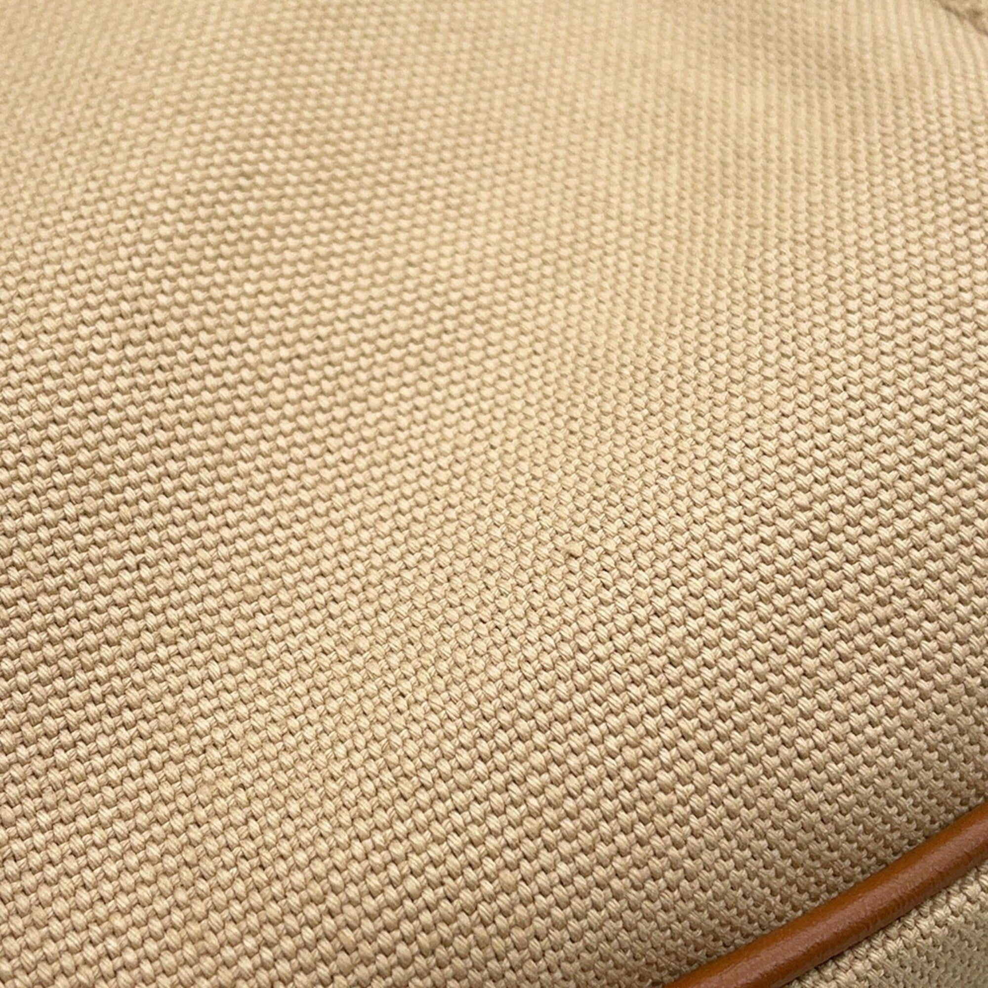 Miu Miu Beige Brown Leather Canvas Backpack Handbag (Pre-Owned)