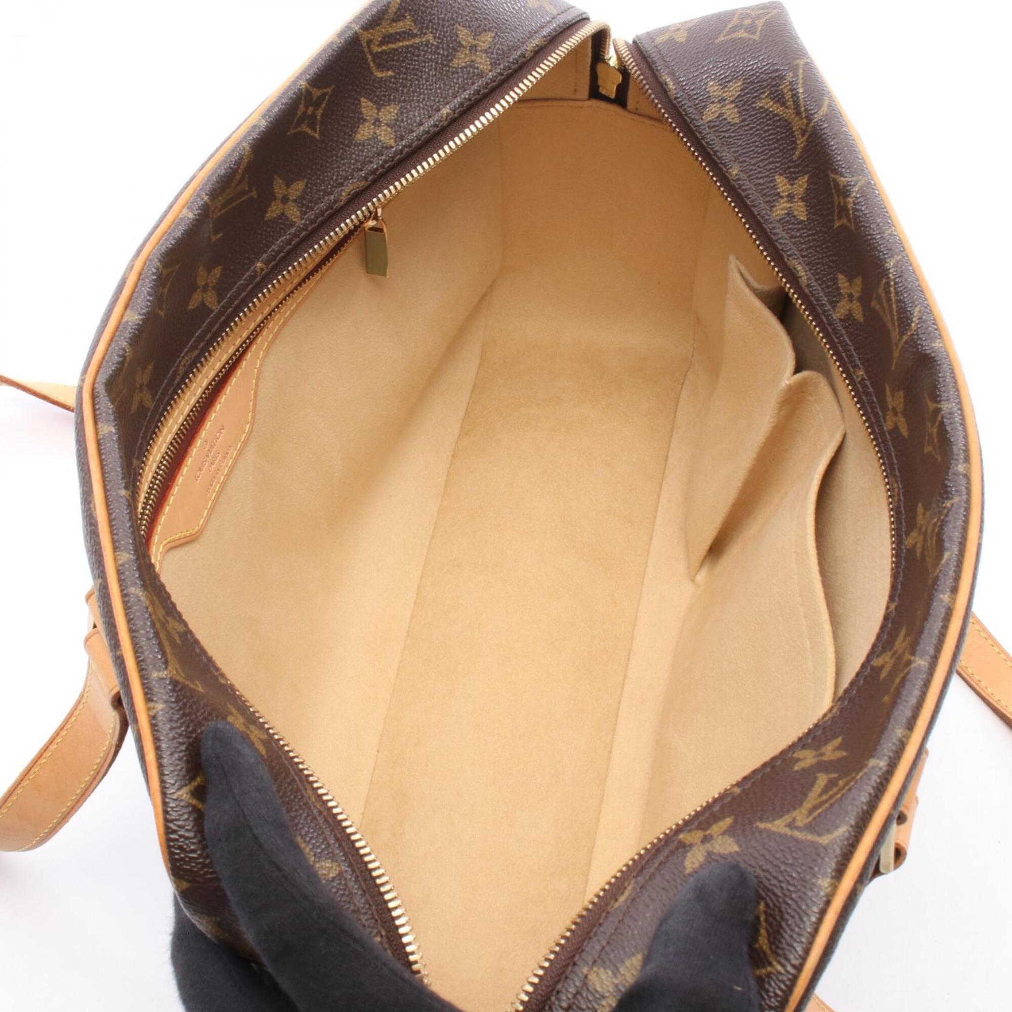 Louis Vuitton Brown Coated Canvas Leather Handbag Shoulder Bag (Pre-Owned)