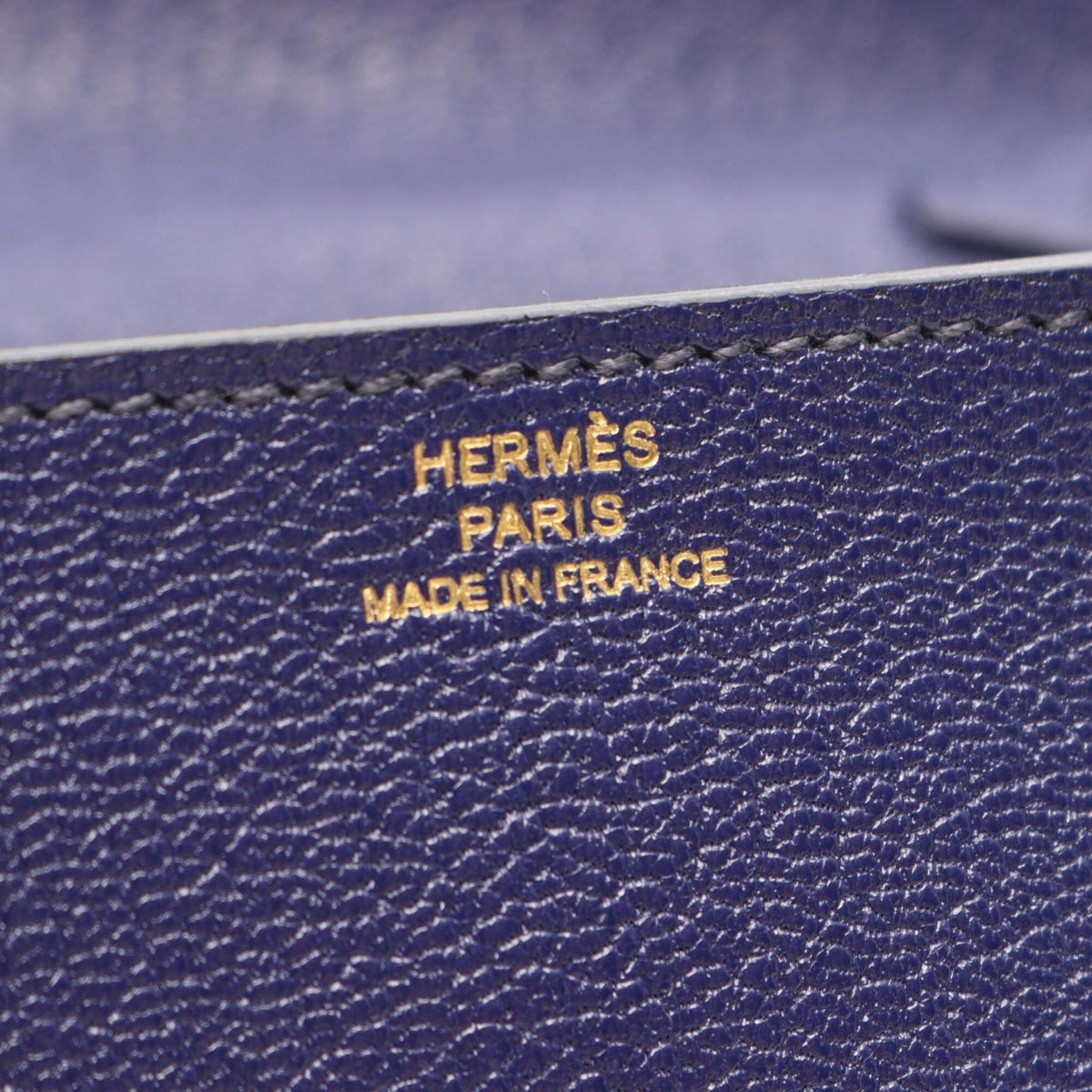 Hermes Blue Chevre Leather Leather Handbag Shoulder Bag (Pre-Owned)