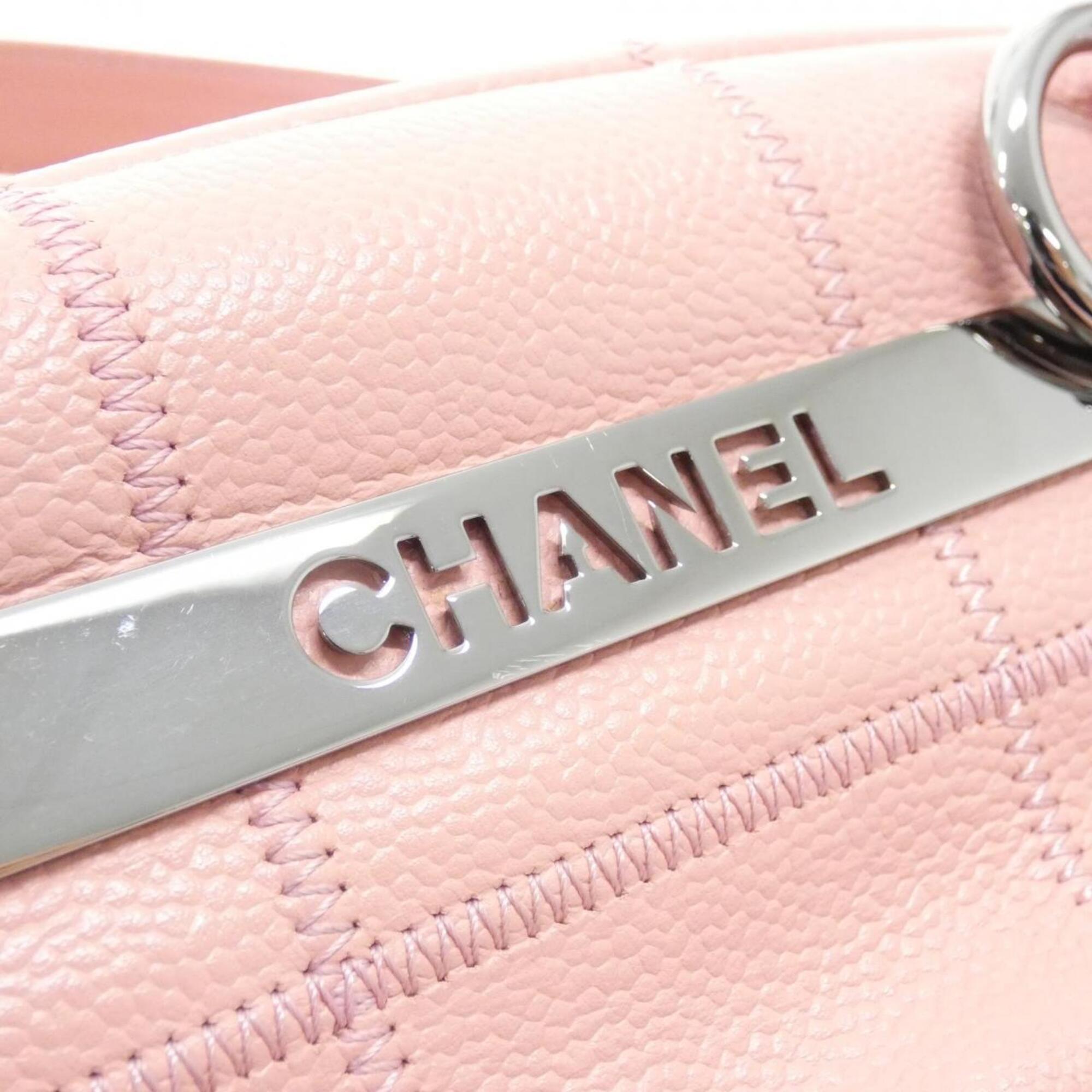 Chanel Pink Grained Calfskin Shoulder Bag (Pre-Owned)