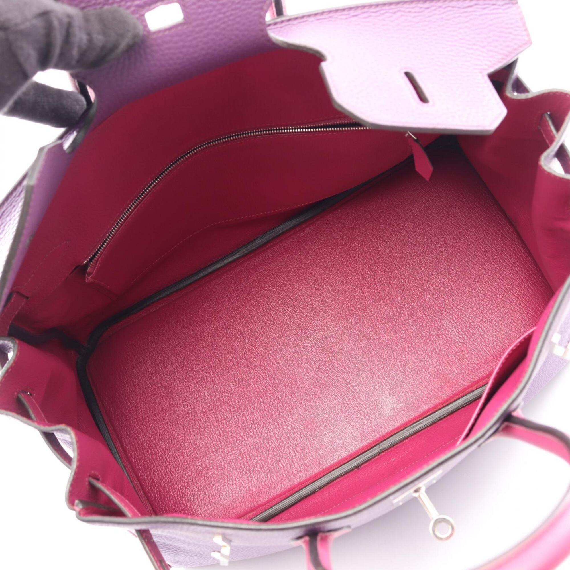 Hermes Anemone Pink Purple Tosca Togo Leather Handbag (Pre-Owned)