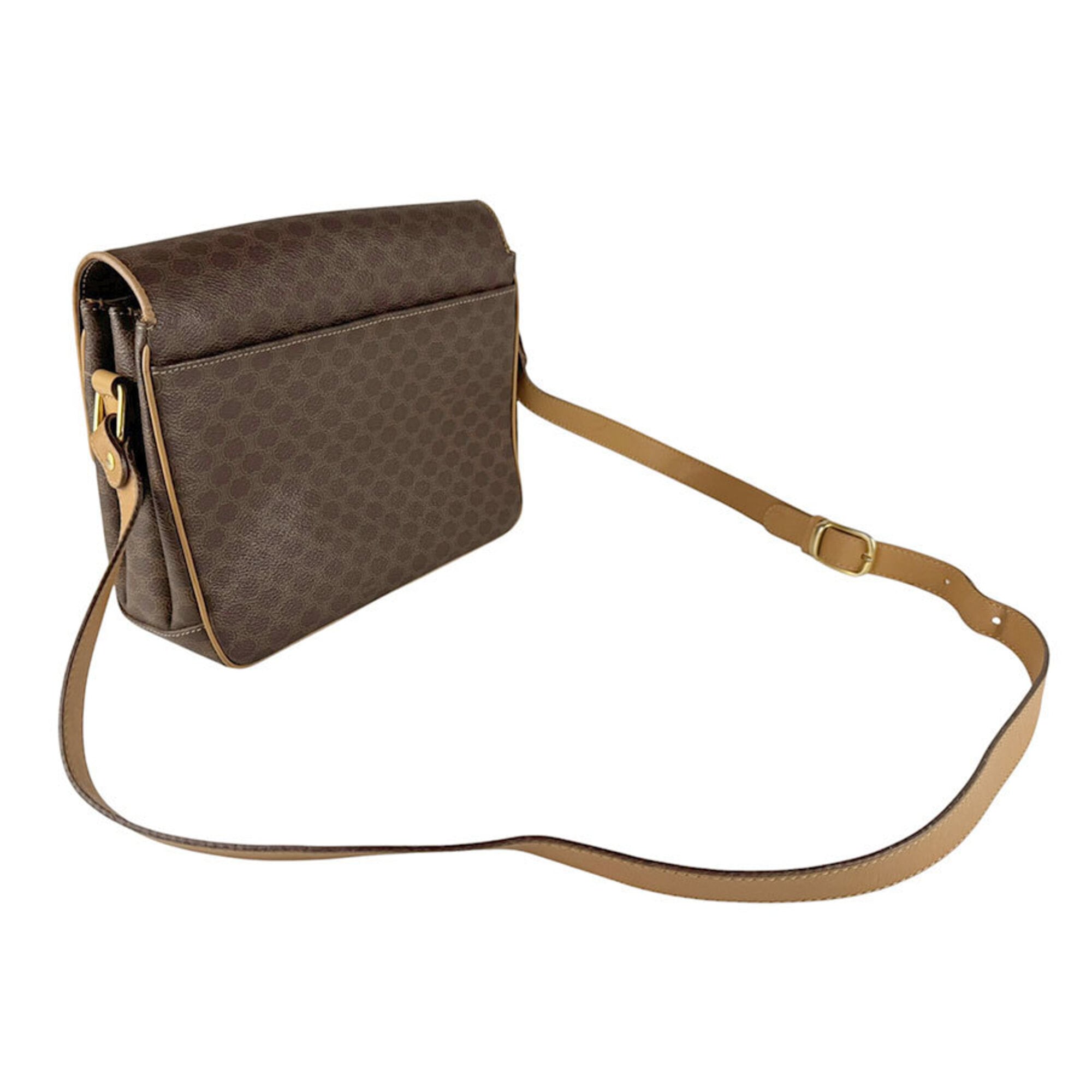 Celine Brown Coated Canvas Shoulder Bag (Pre-Owned)