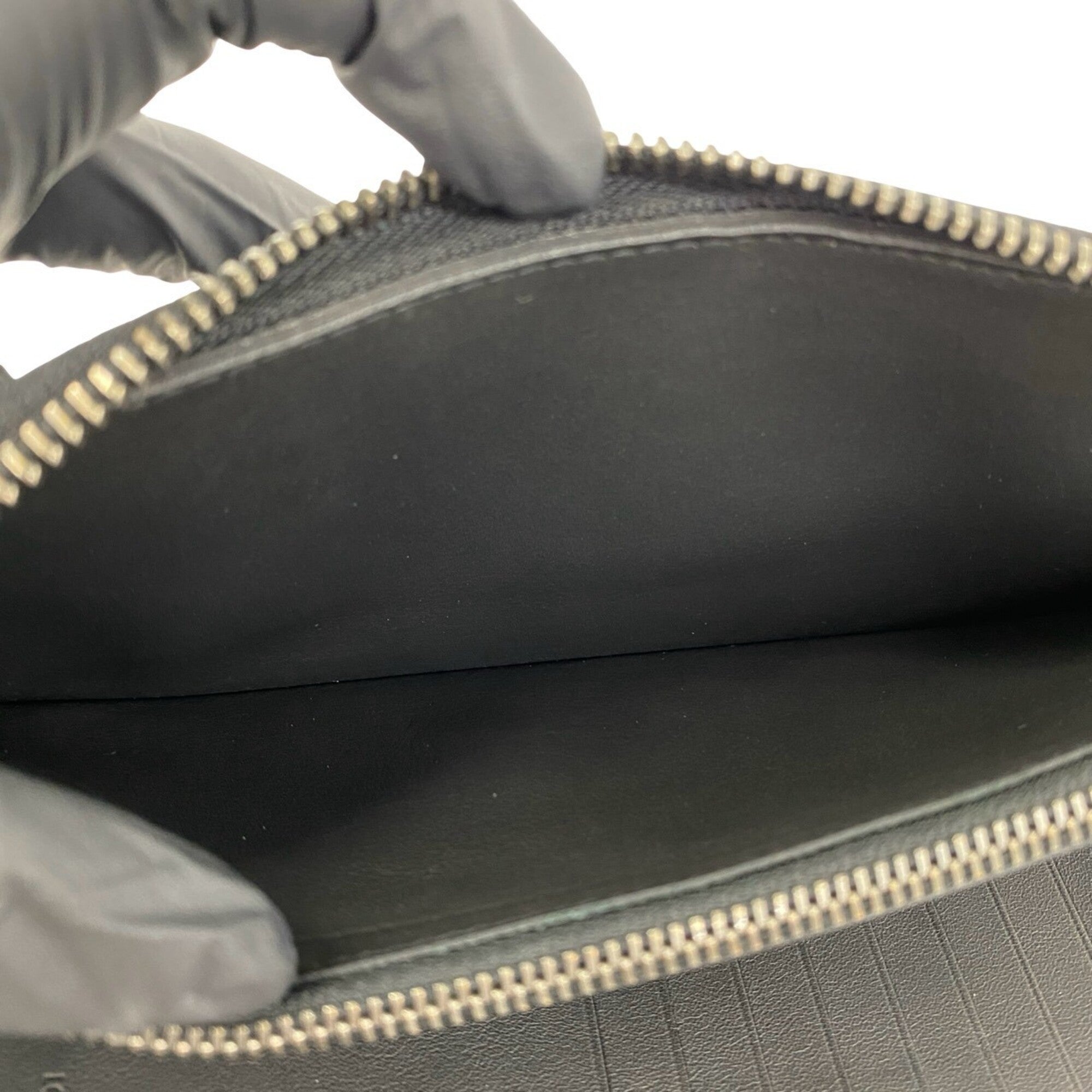 Louis Vuitton Black Leather Long Wallet (Bi-Fold) (Pre-Owned)