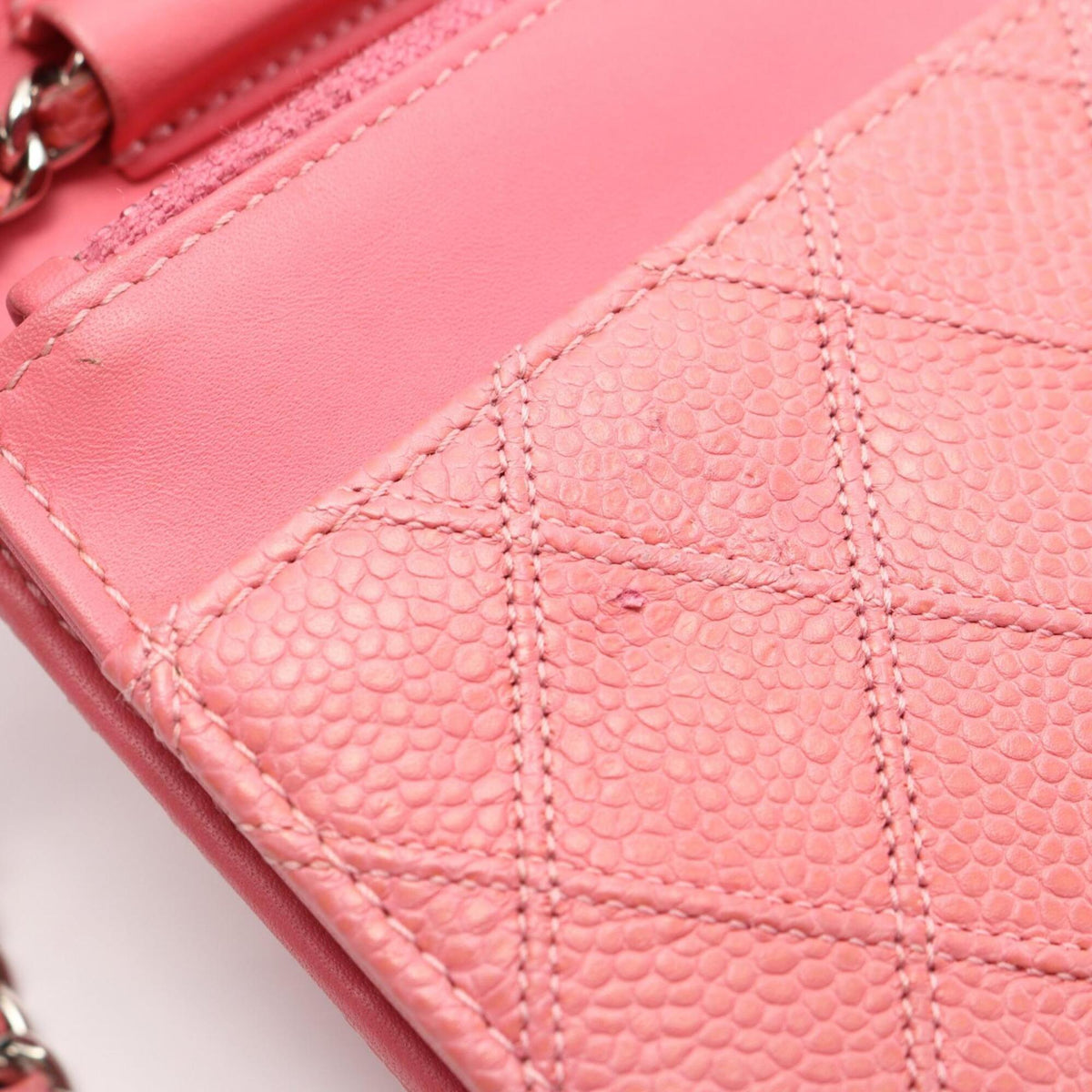 Chanel Pink Grained Calfskin Handbag Shoulder Bag (Pre-Owned)