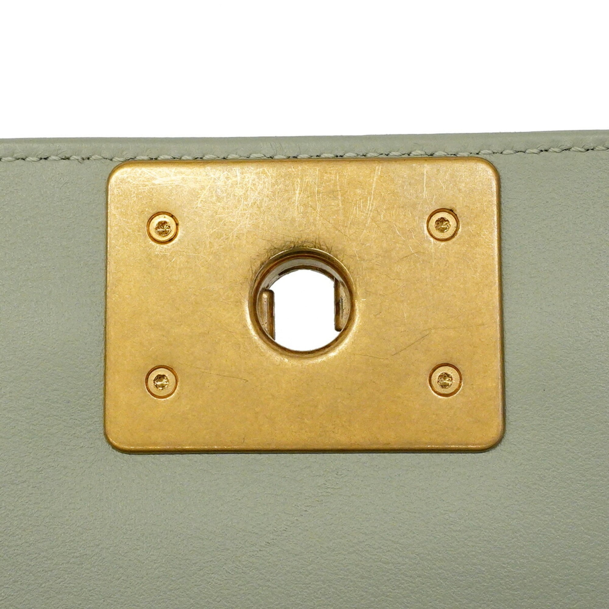 Chanel Light Green Leather Shoulder Bag (Pre-Owned)