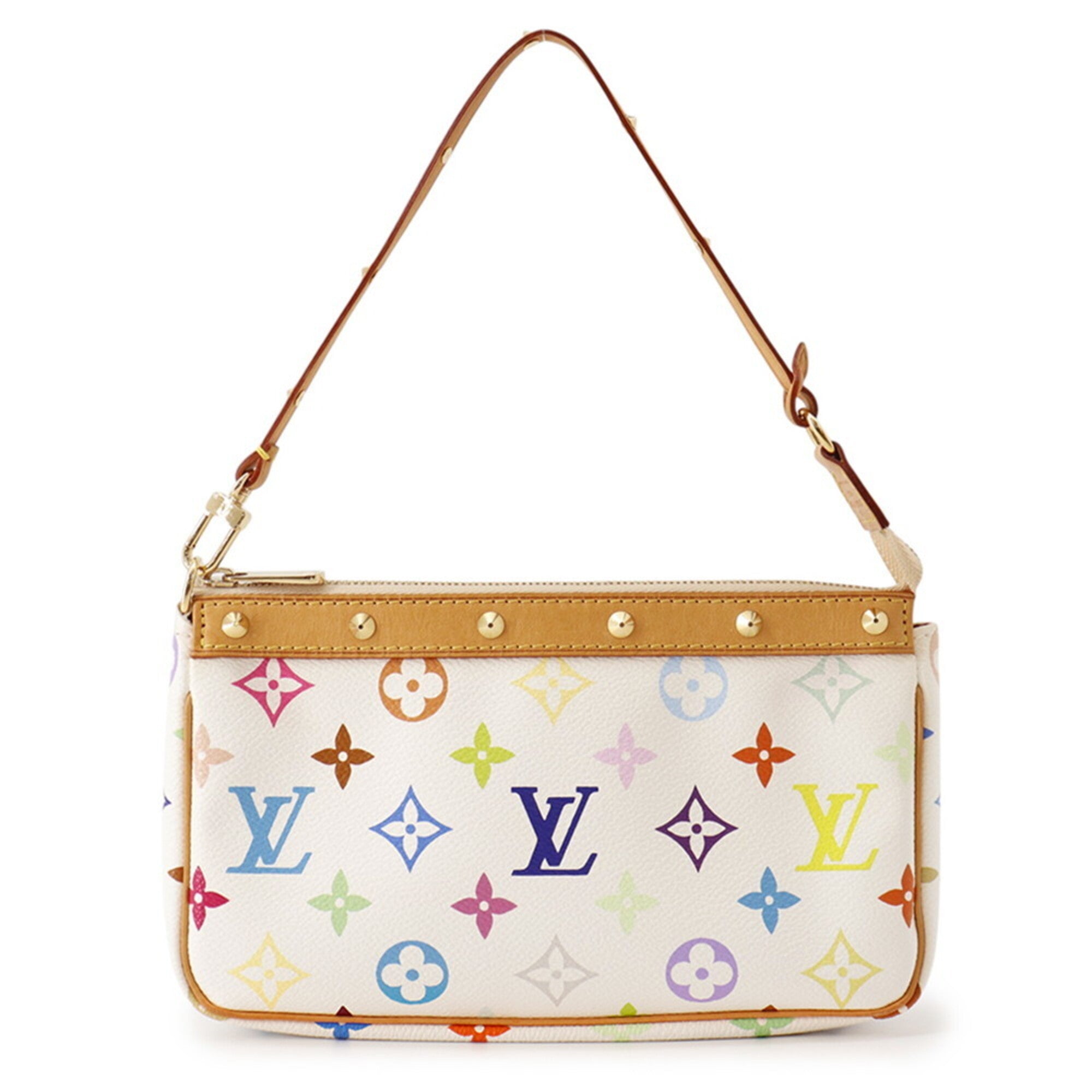 Louis Vuitton Blanc Monogram Multicolore Handbag Pouch (Pre-Owned)