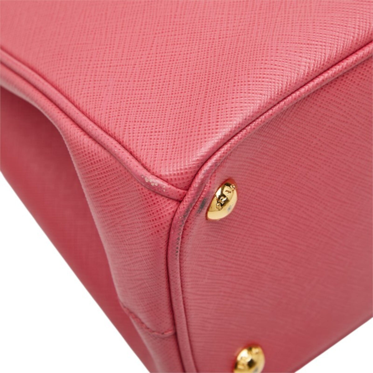 Prada Pink Saffiano Triangle Leather Handbag Shoulder Bag (Pre-Owned)