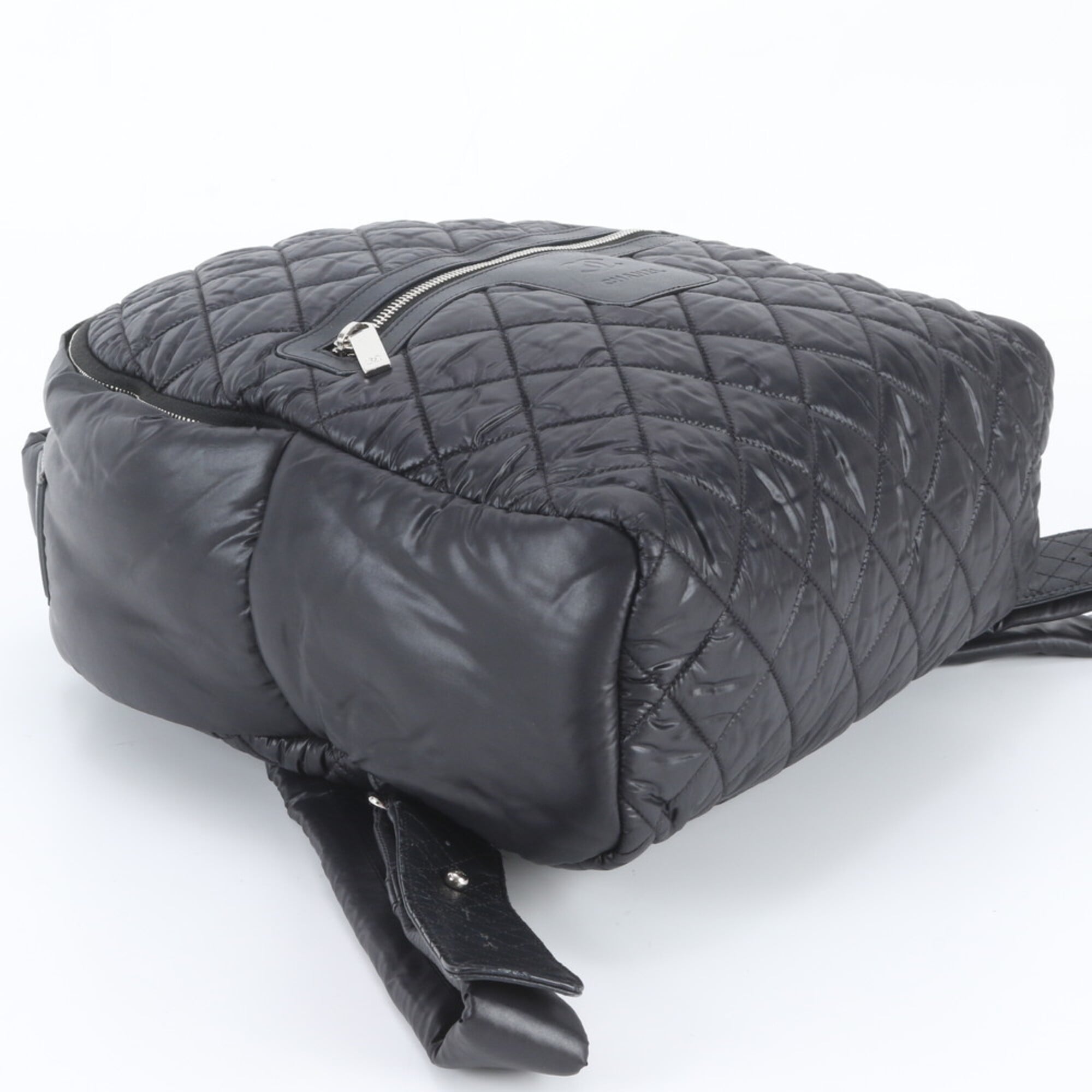 Chanel Black Leather Nylon Backpack (Pre-Owned)