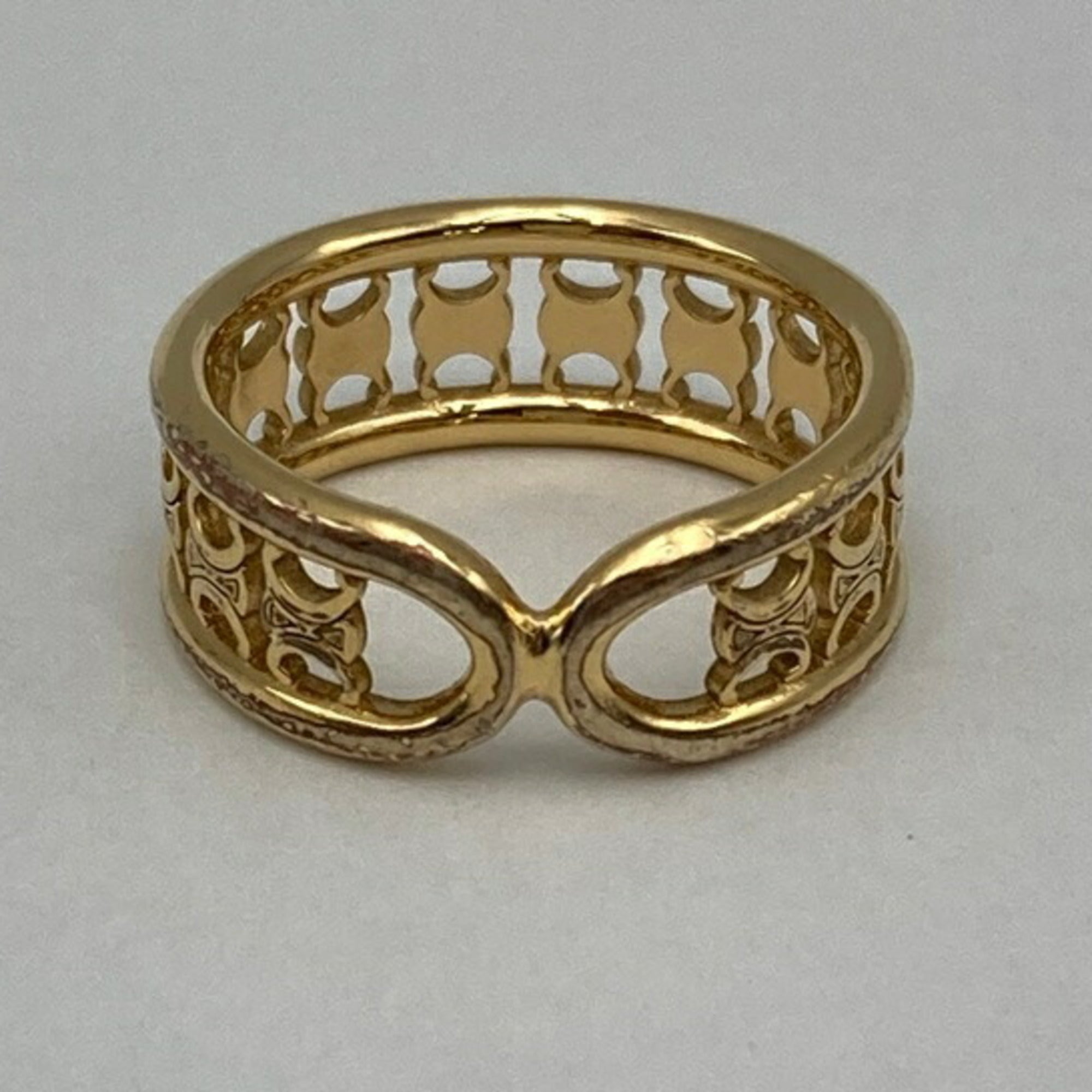 Celine Gold Metal Band Ring (Pre-Owned)
